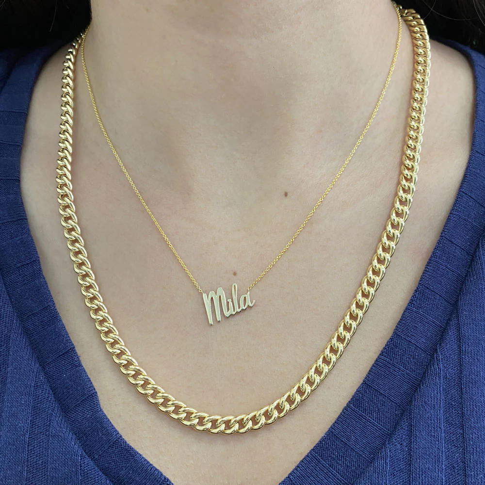 14K Grand Cuban Curb Link Necklace - Image 3
