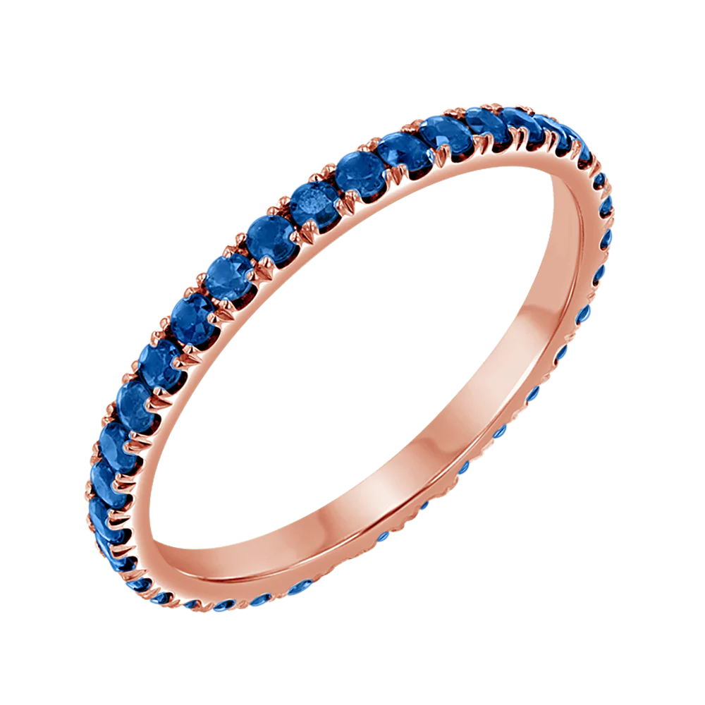 Blue Sapphire Eternity Band - Image 3