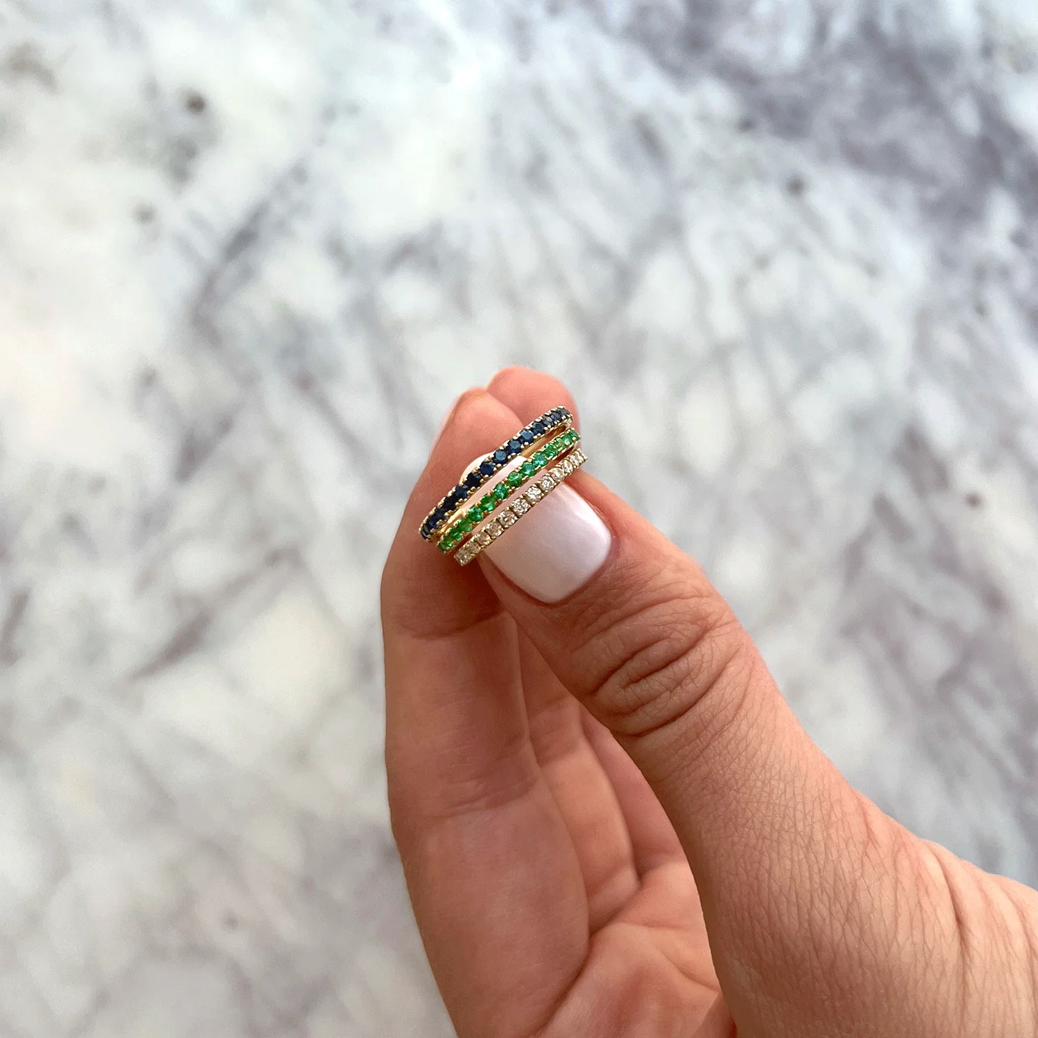 Blue Sapphire Eternity Band - Image 5