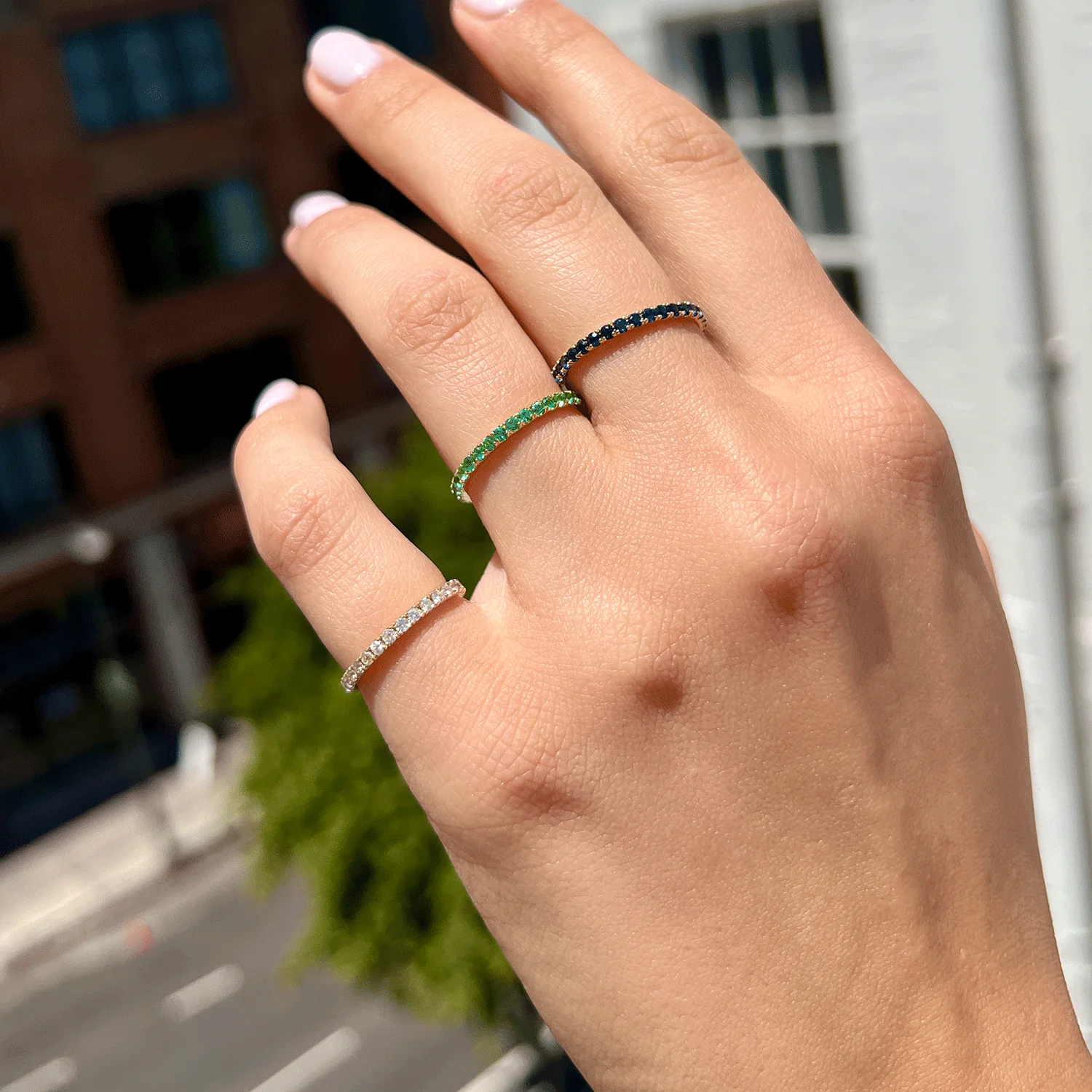 Blue Sapphire Eternity Band - Image 6