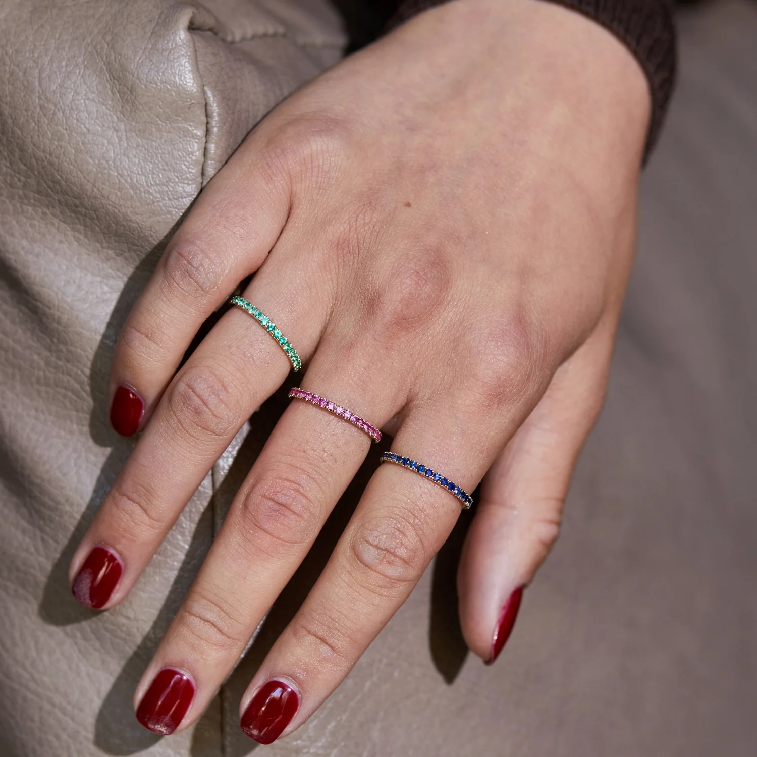 Blue Sapphire Eternity Band - Image 7