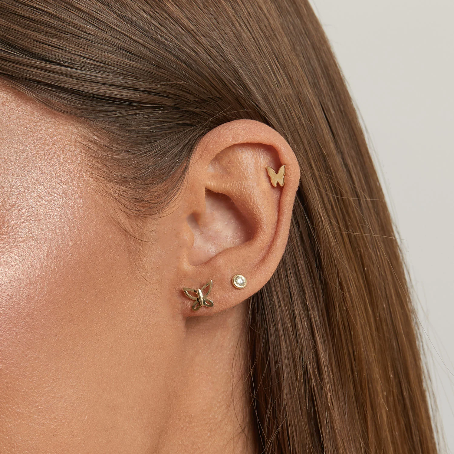 Butterfly Silhouette Stud Earrings - Image 8