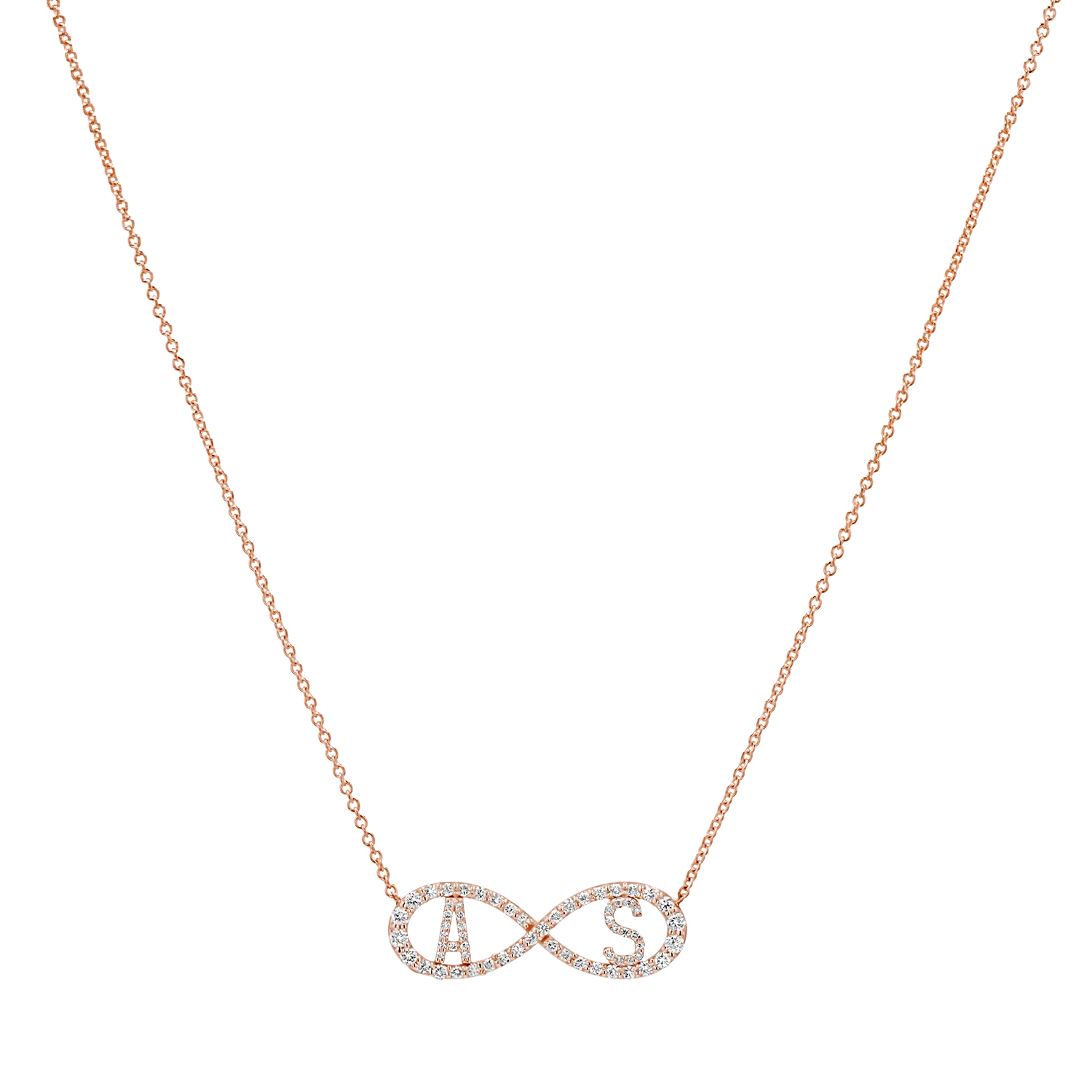 Diamond Infinity Letter Necklace - Image 3