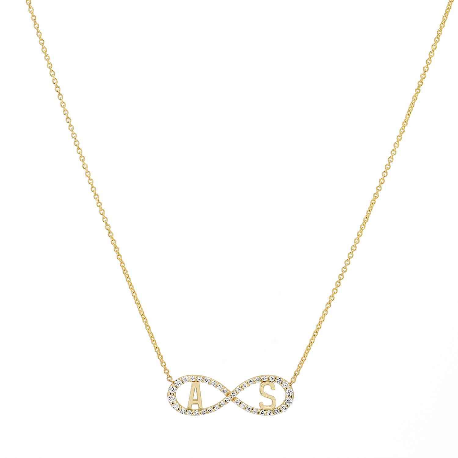 Diamond Infinity Letter Necklace - Image 4