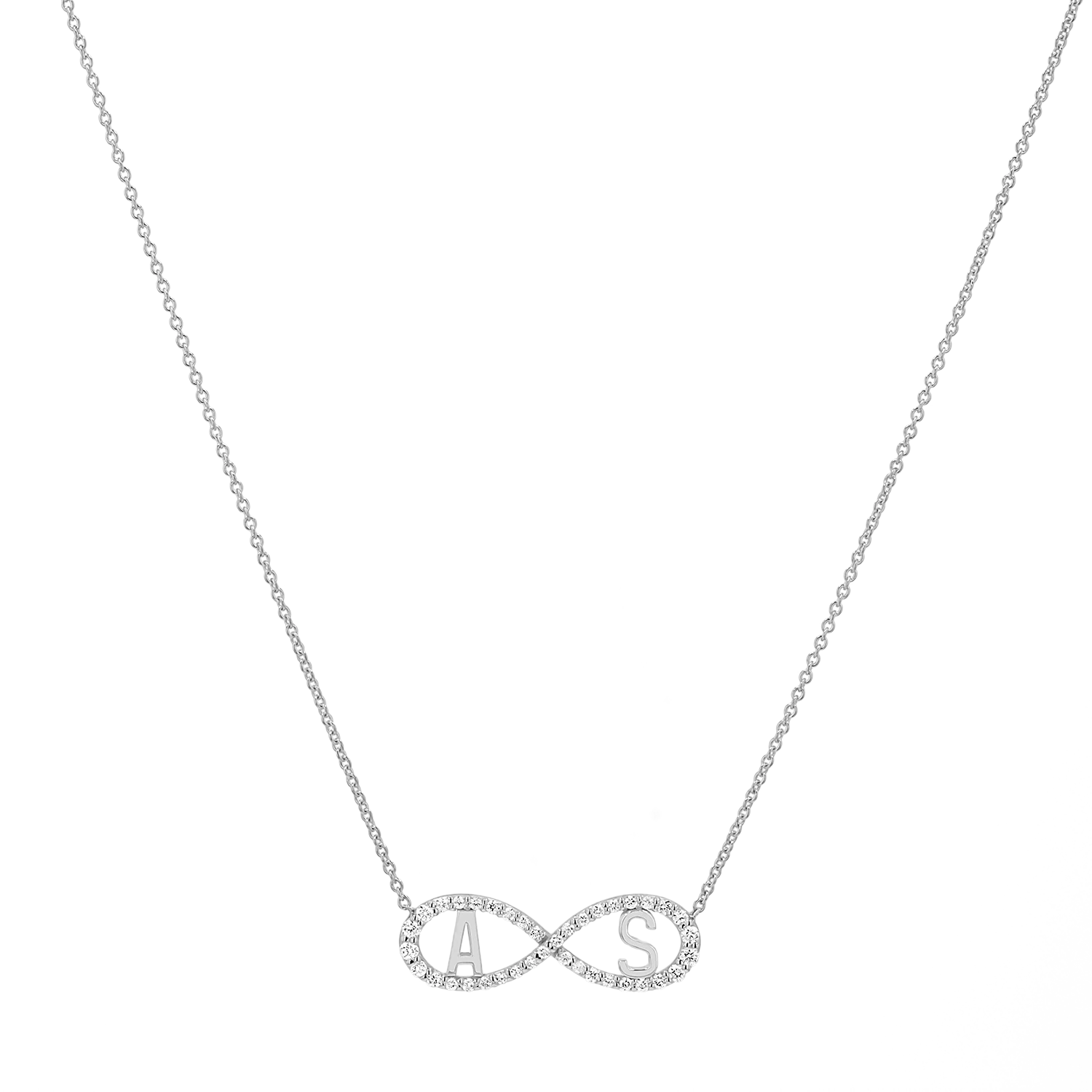 Diamond Infinity Letter Necklace - Image 5