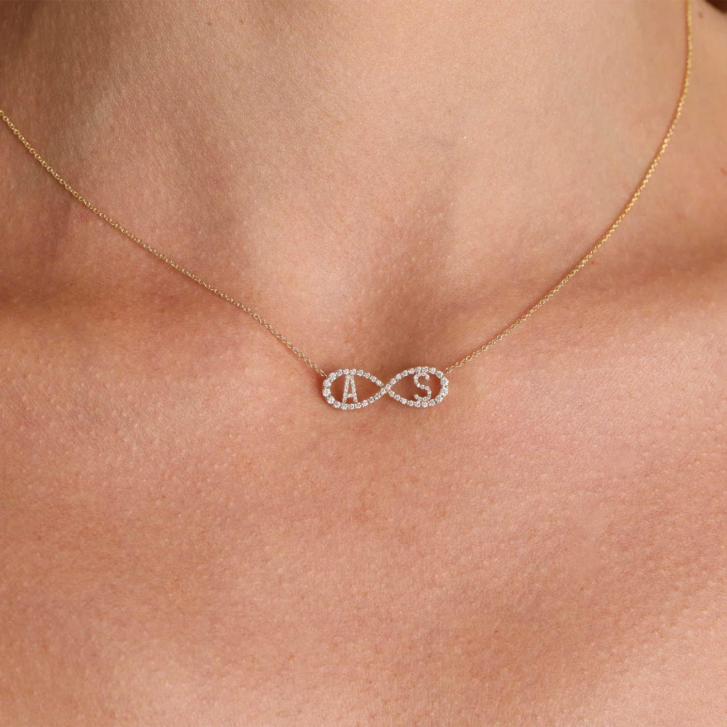 Diamond Infinity Letter Necklace - Image 9