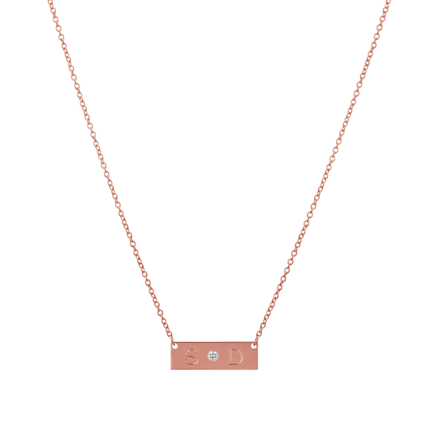 Diamond Letter Nameplate Necklace - Image 3