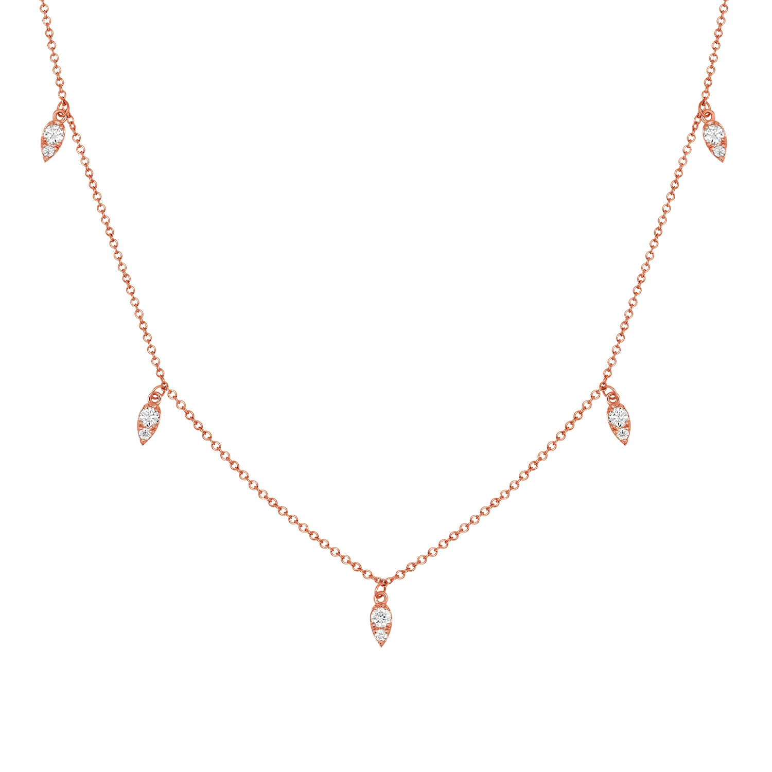 Diamond Pear Drop Necklace - Image 3