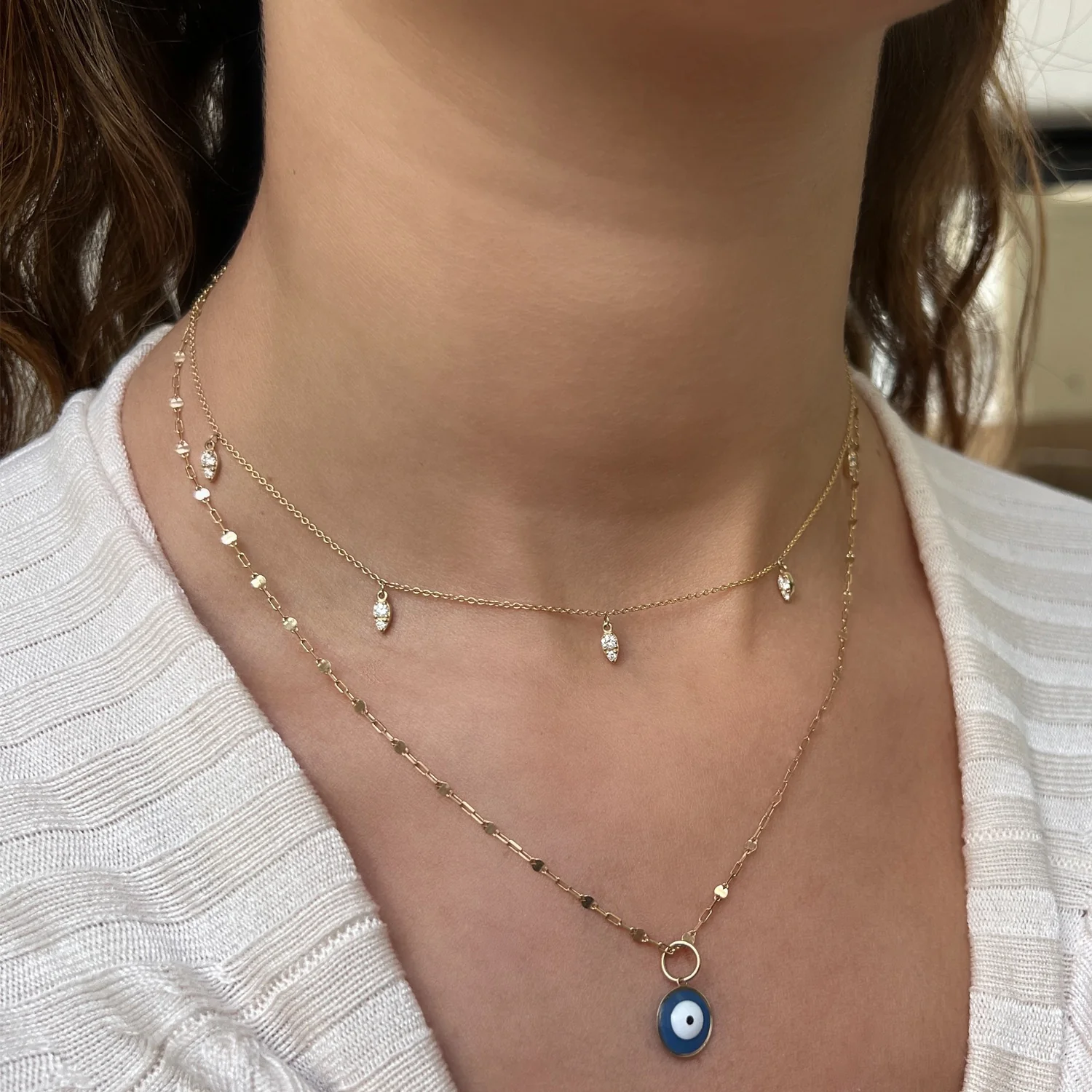 Diamond Pear Drop Necklace - Image 4