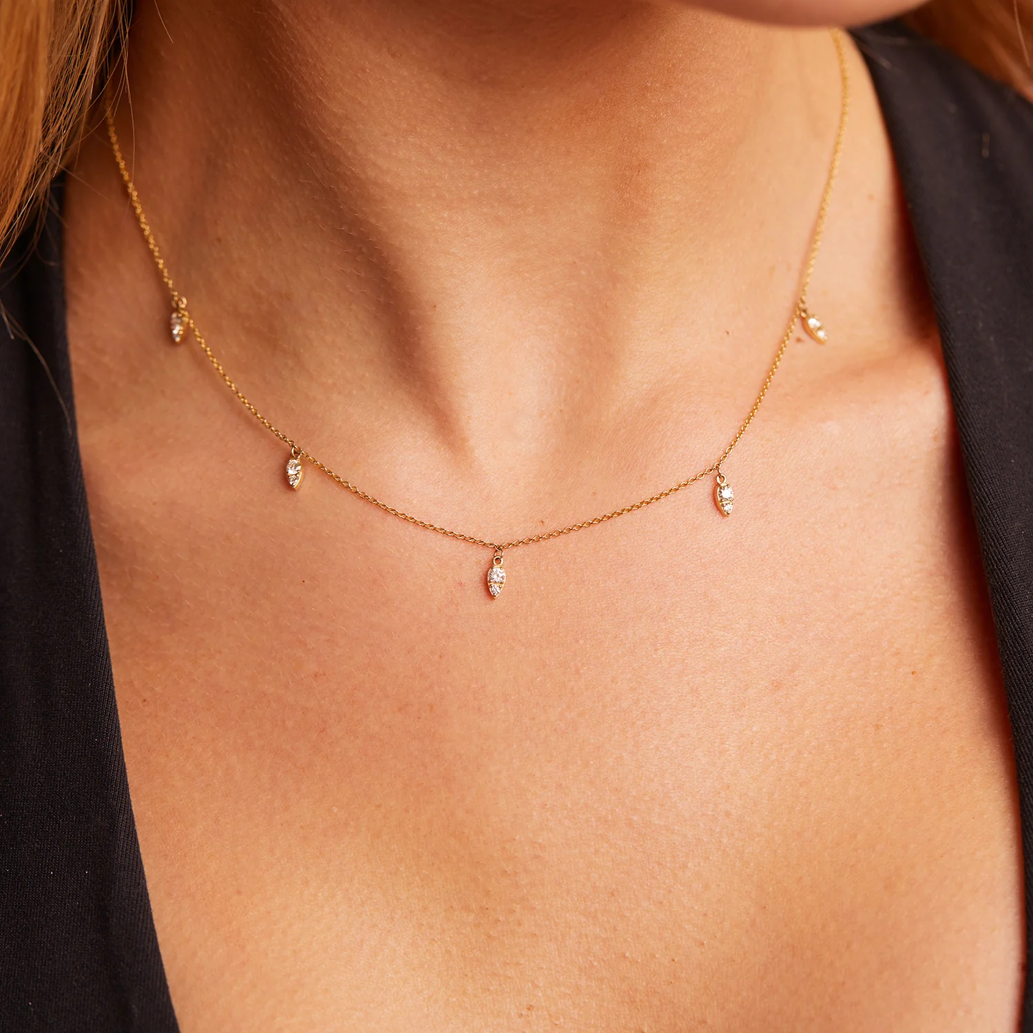 Diamond Pear Drop Necklace - Image 6