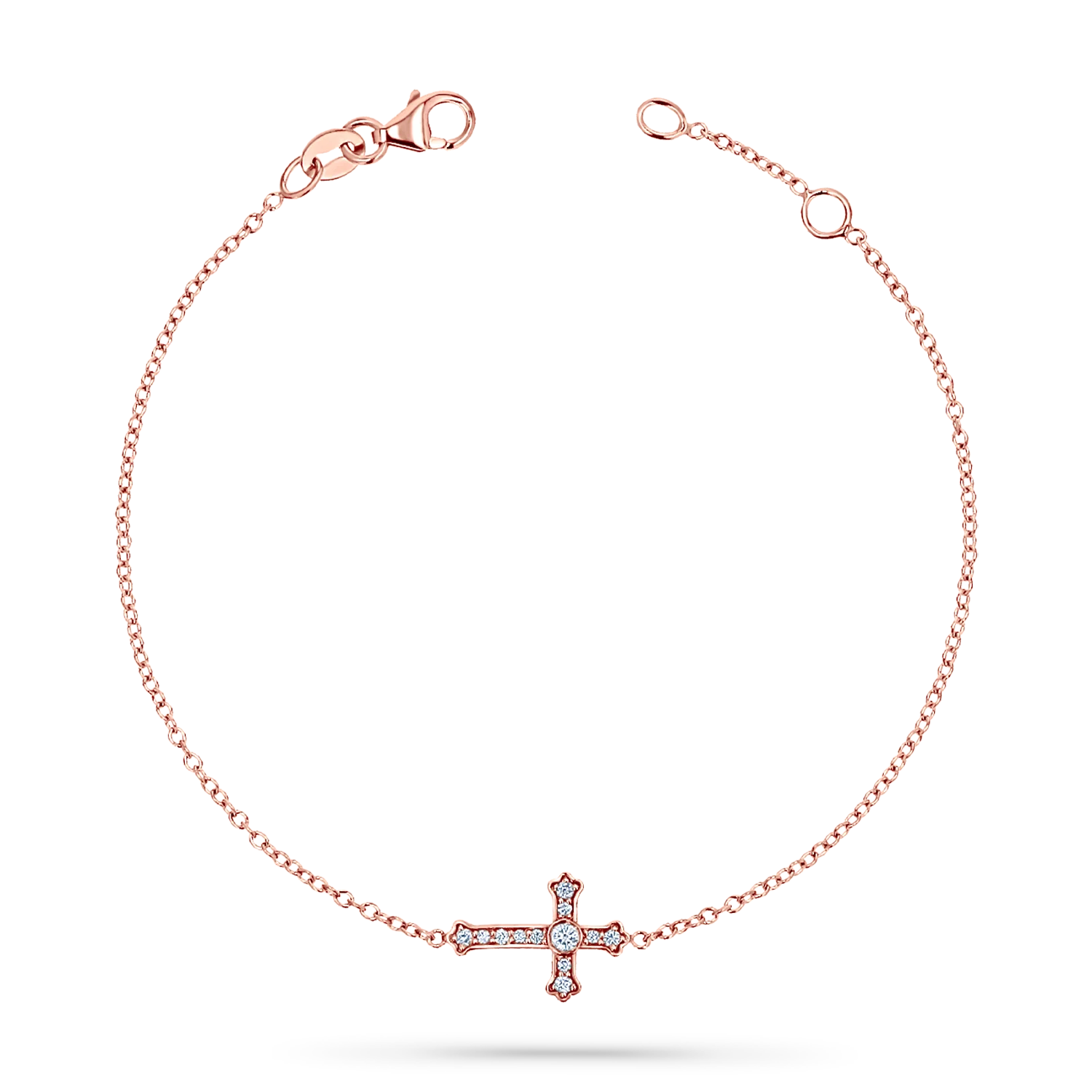 Diamond Sideways Cross Bracelet - Image 3