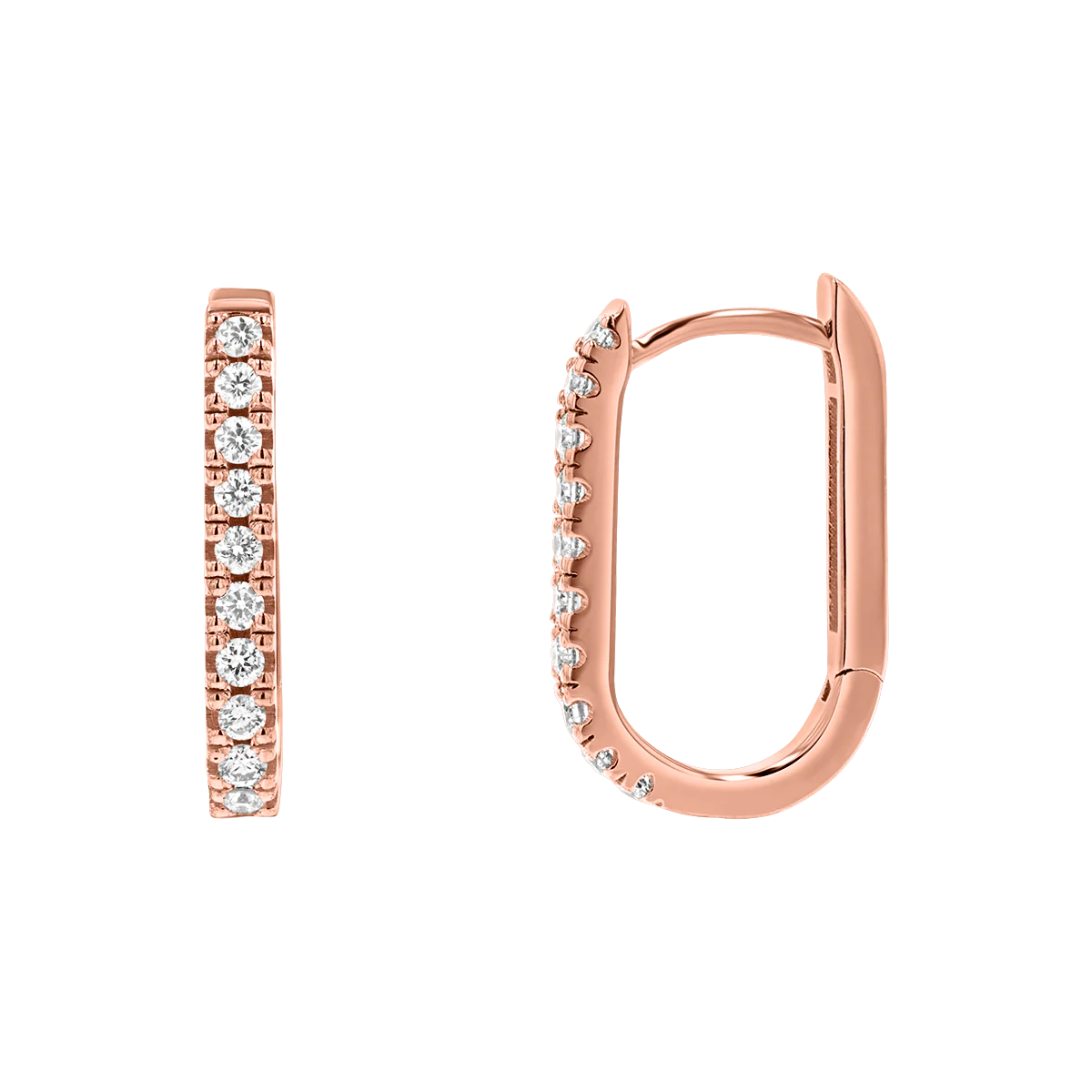 Diamond U-Pave Paper Clip Huggie Earrings - Image 3