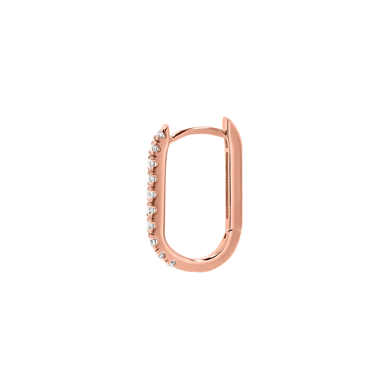 Diamond U-Pave Paper Clip Huggie Earrings - Image 6
