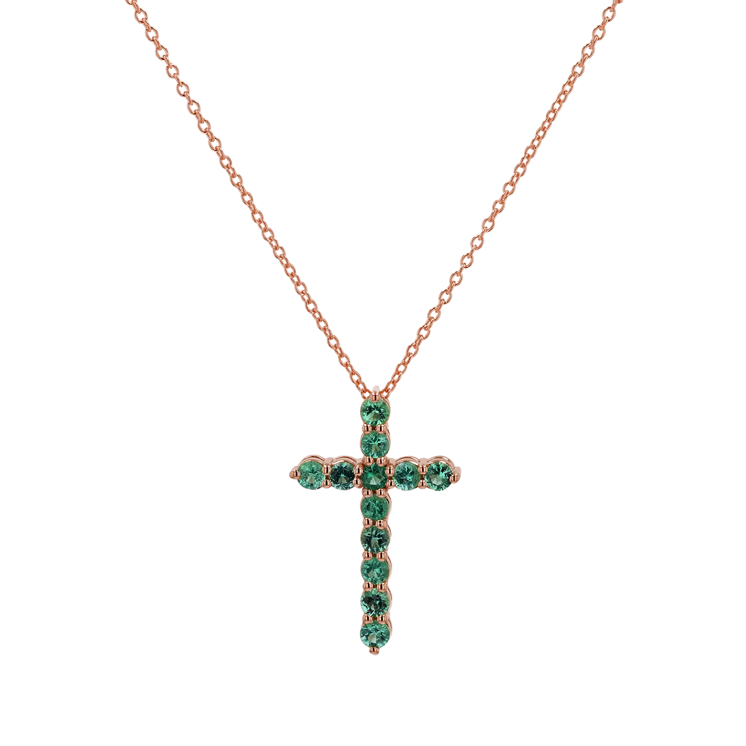Emerald Cross Necklace - Image 3