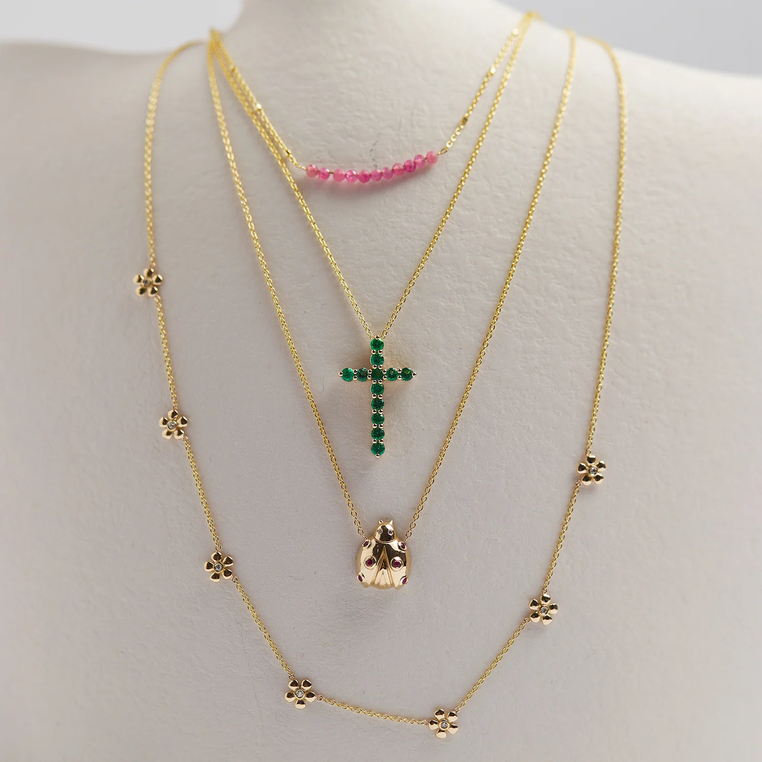 Emerald Cross Necklace - Image 4