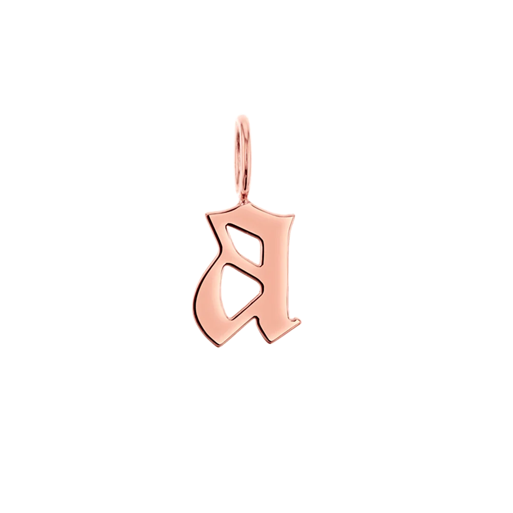 Gothic Old English Solid Initial Letter Charm - Image 3