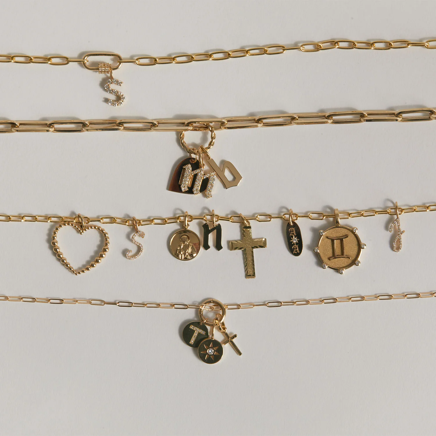 Gothic Old English Solid Initial Letter Charm - Image 6