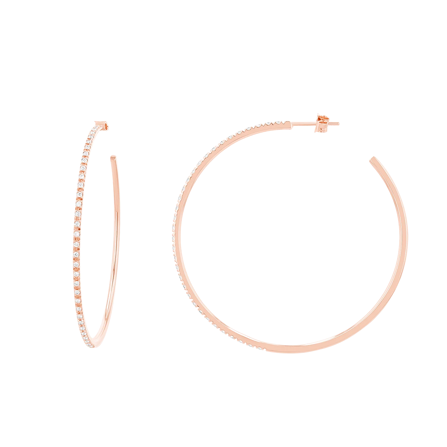 Large Diamond Hoop Earrings - Image 3