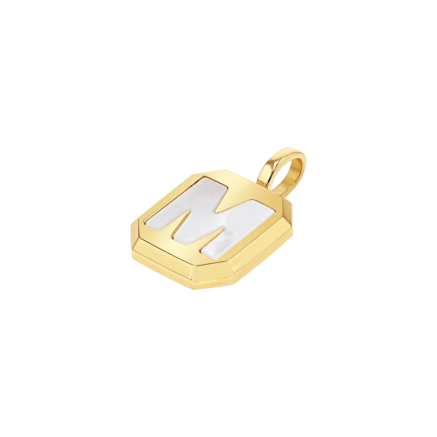 Mega Mother of Pearl Initial Charm - Image 4