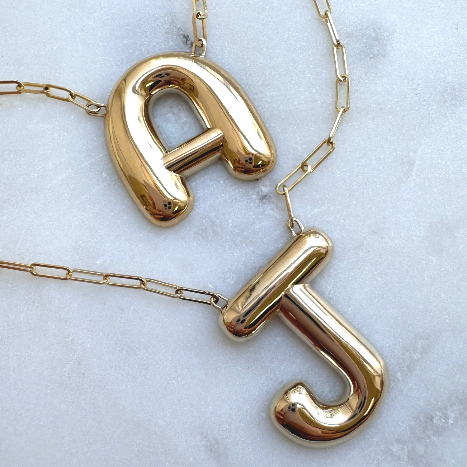 Oversized Puff Letter Necklace - Image 4
