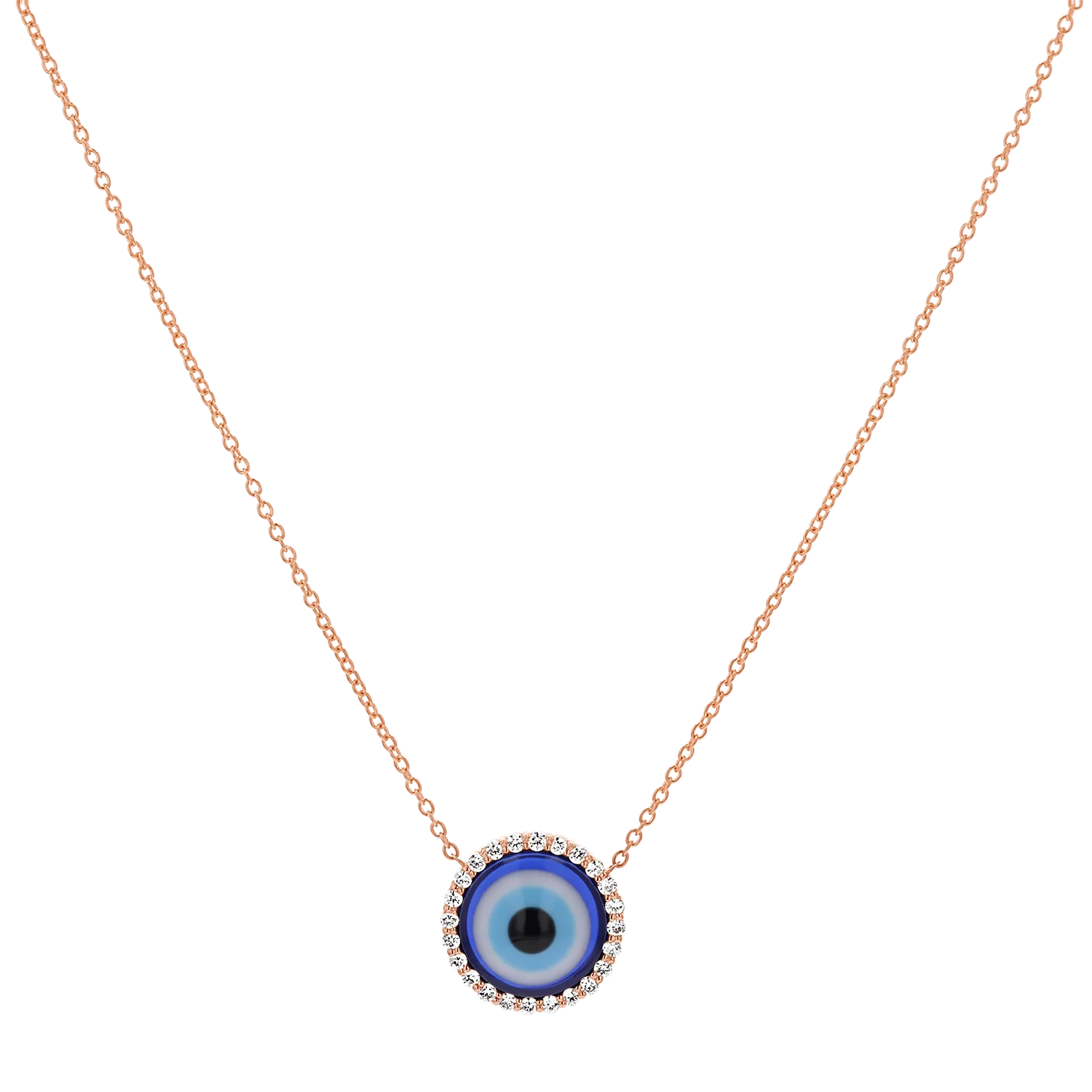 Round Diamond Evil Eye Necklace - Image 3