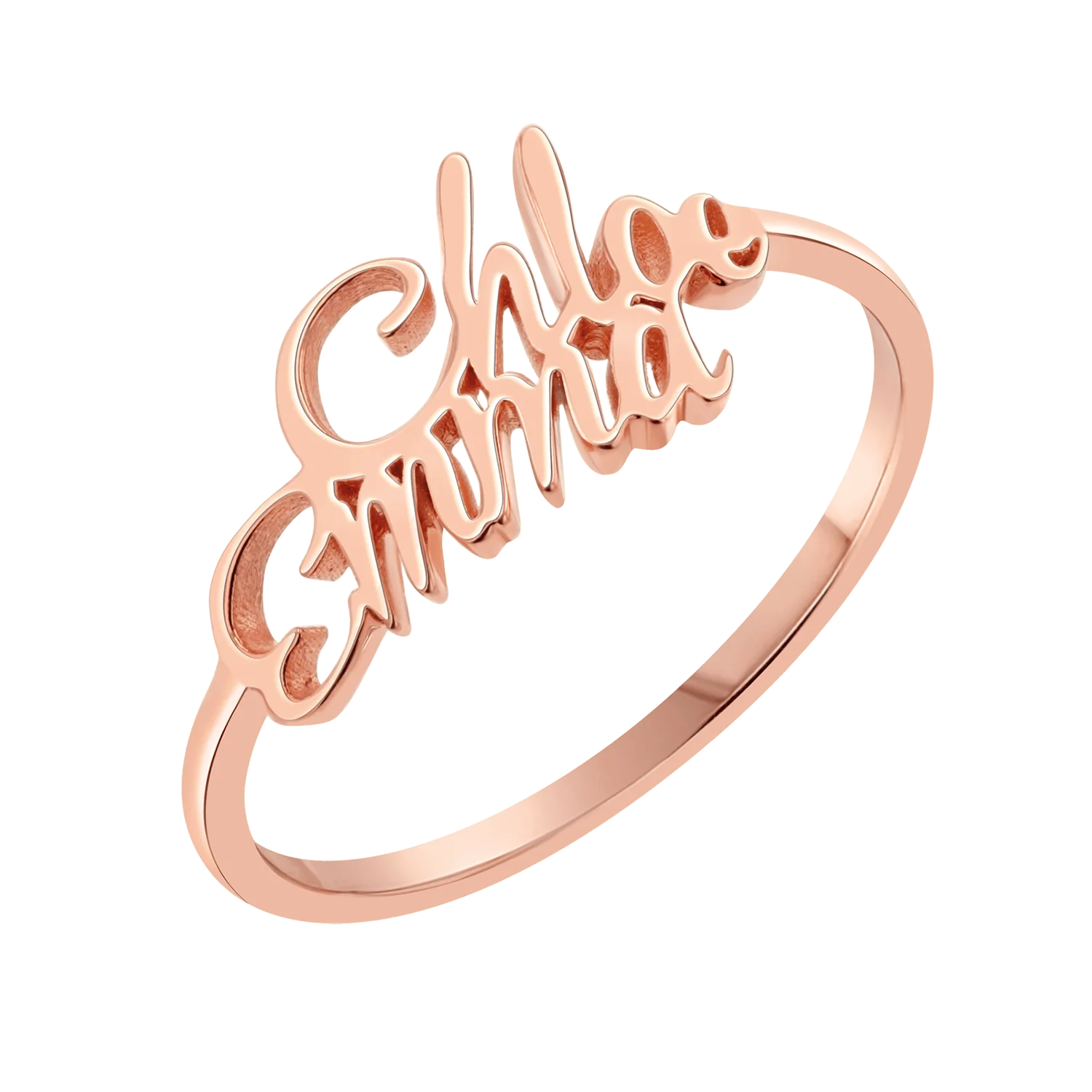 Script Double Name Ring - Image 3