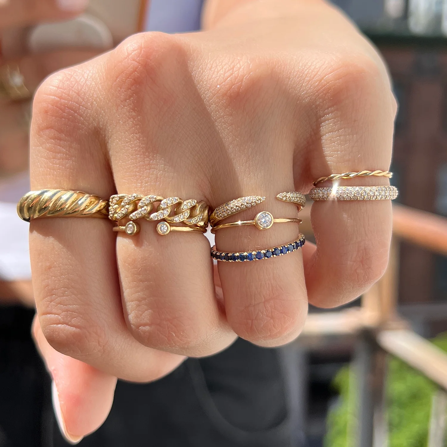 Three Row Pave Diamond Band - Image 7