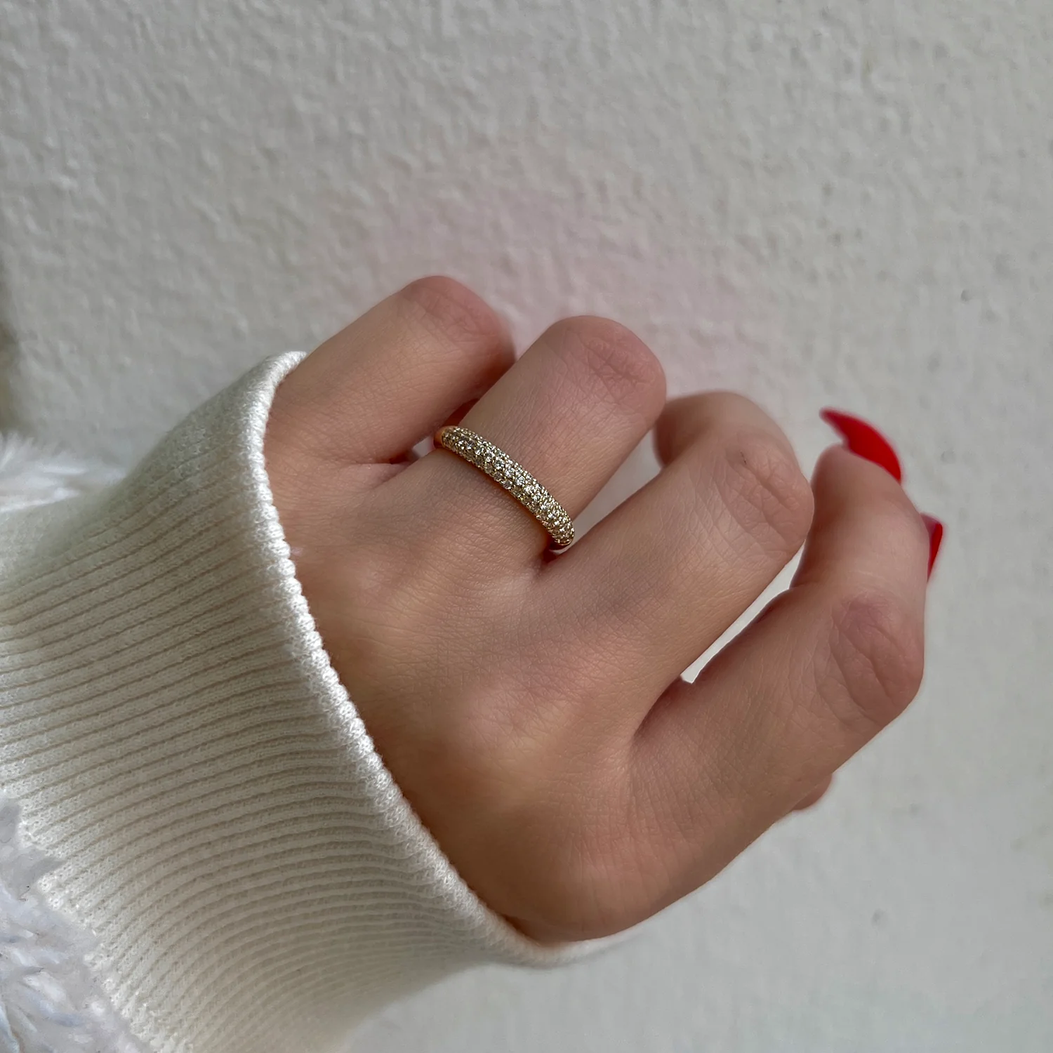 Three Row Pave Diamond Band - Image 8