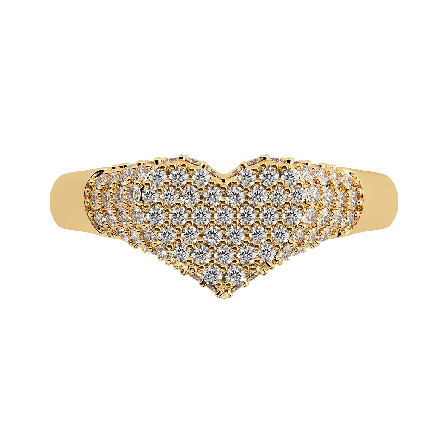 Diamond Heart Pave Signet Ring - Image 4