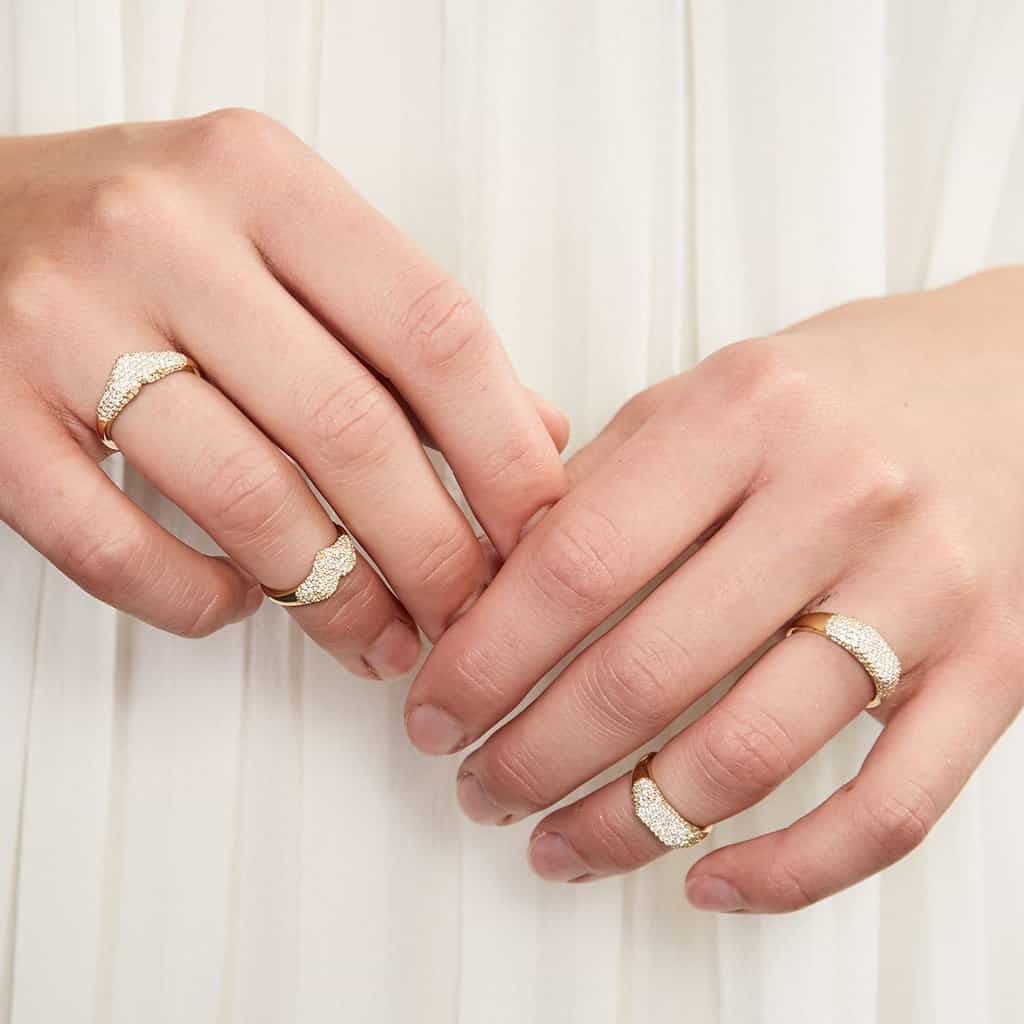 Diamond Pave Signet Ring - Image 6