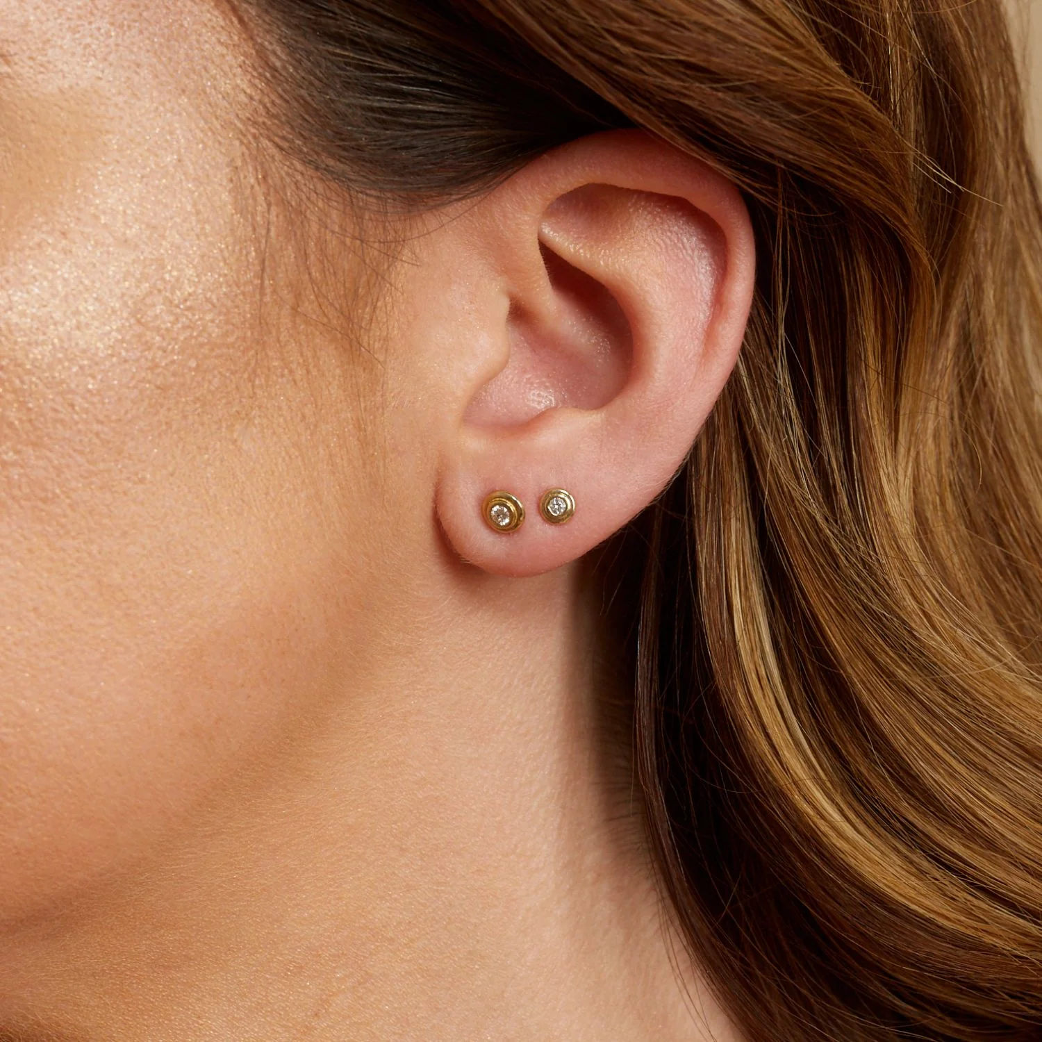 Step Bezel Solitaire Earrings - Image 4