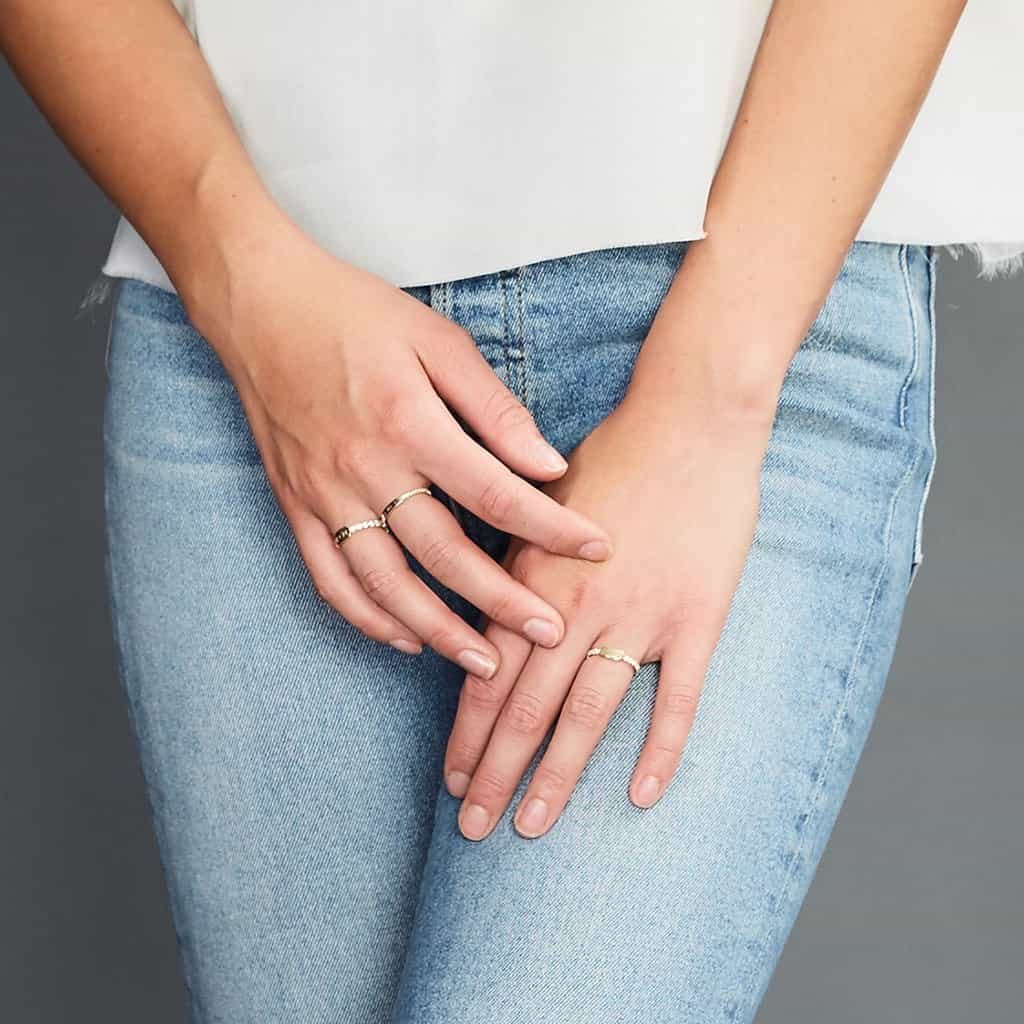 Petite Diamond U-Pave Engraved Ring - Image 6