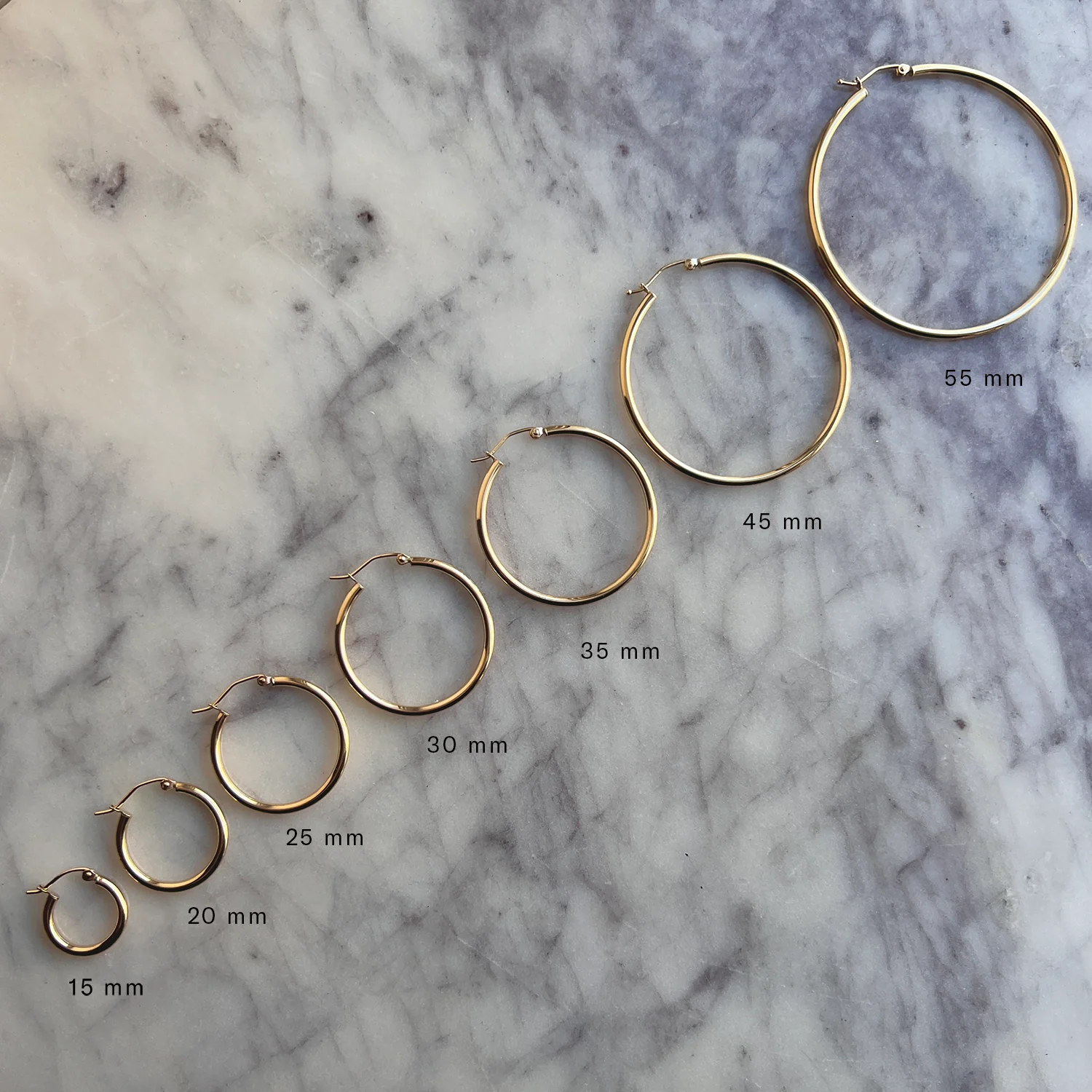 2mm Gold Tube Hoop Earrings - Image 5