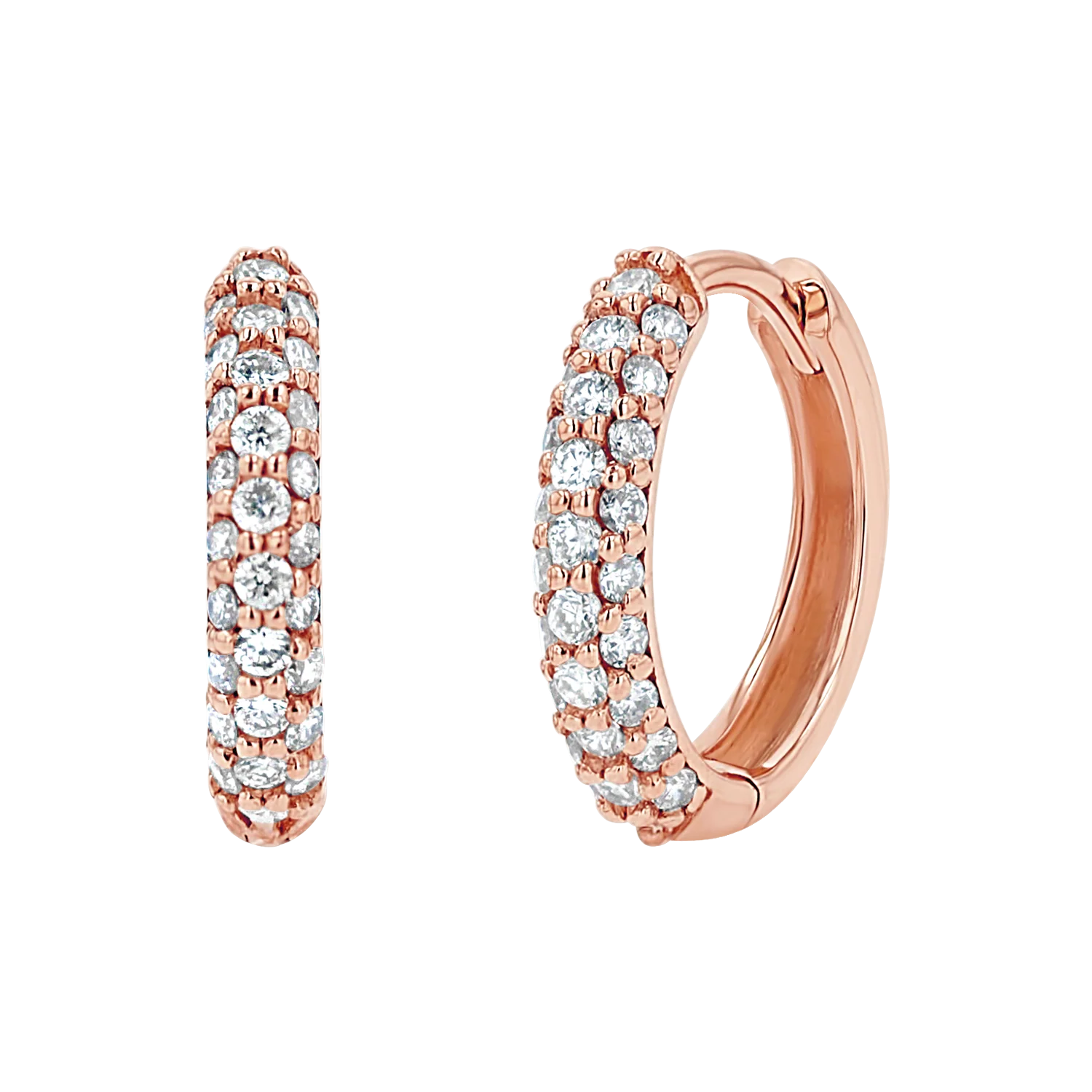 Amour Three Row Diamond Huggies - Image 3