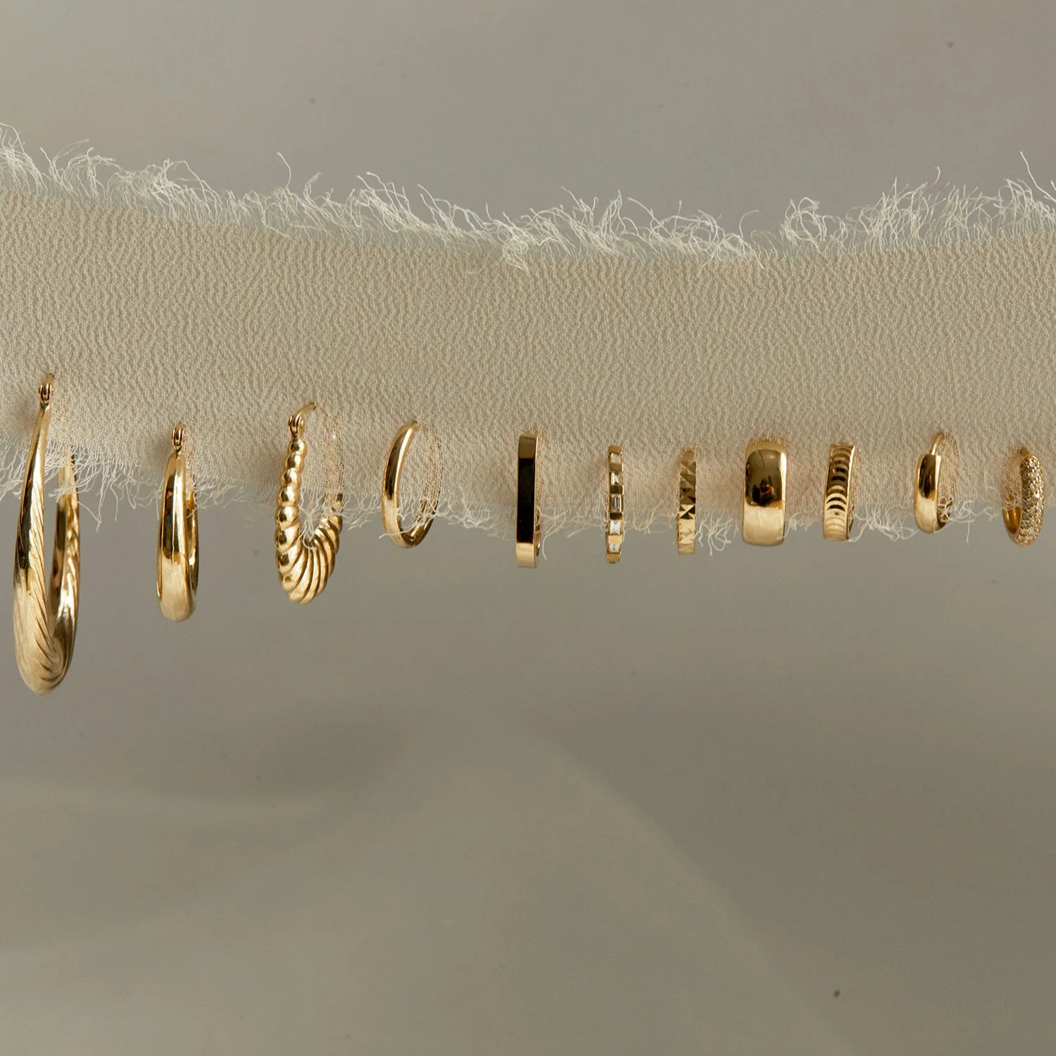 Baguette Huggies Hoop Earrings - Image 6