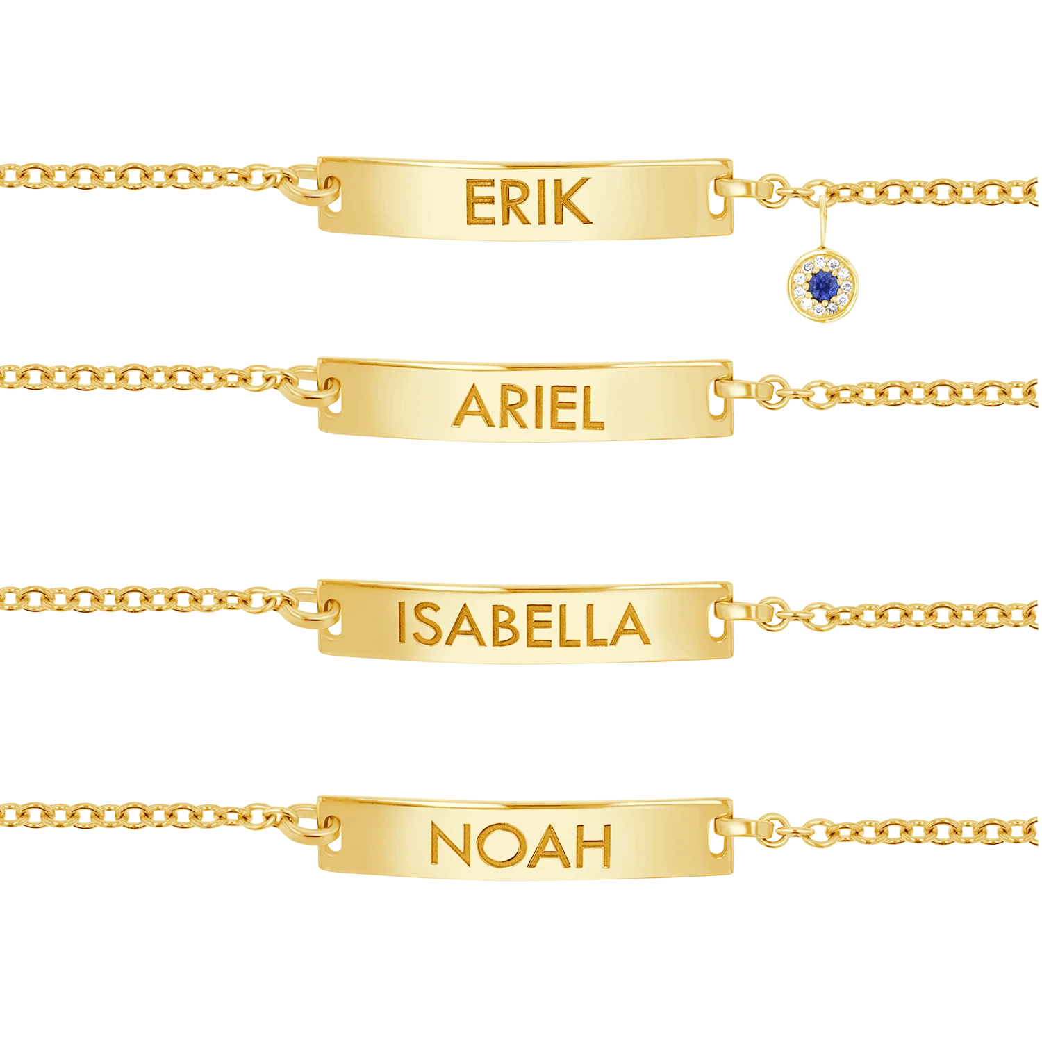 Classic Engravable ID Bracelet with Round Eye Charm - Image 5