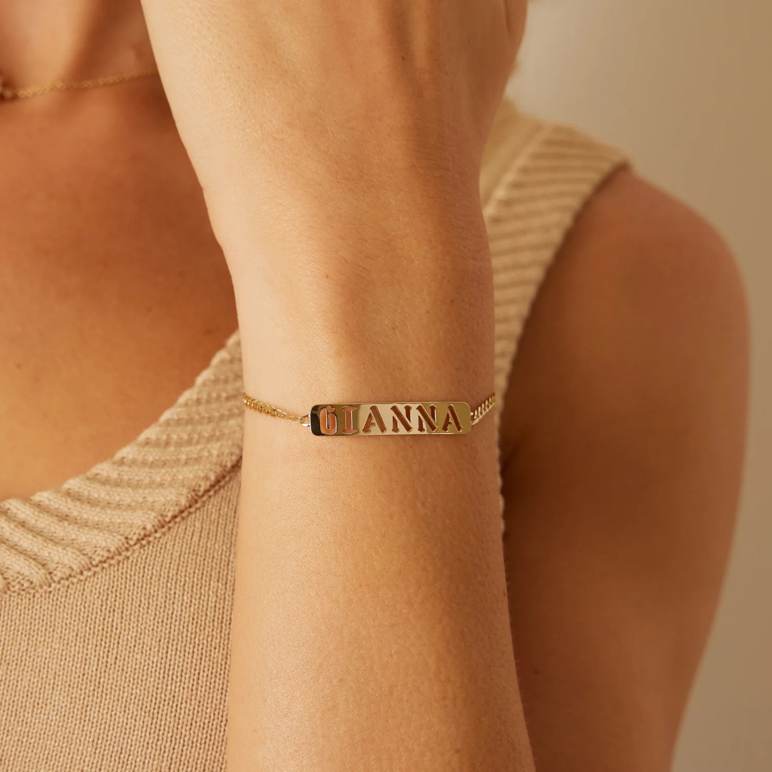 Cuban Link Nameplate Bracelet - Image 6