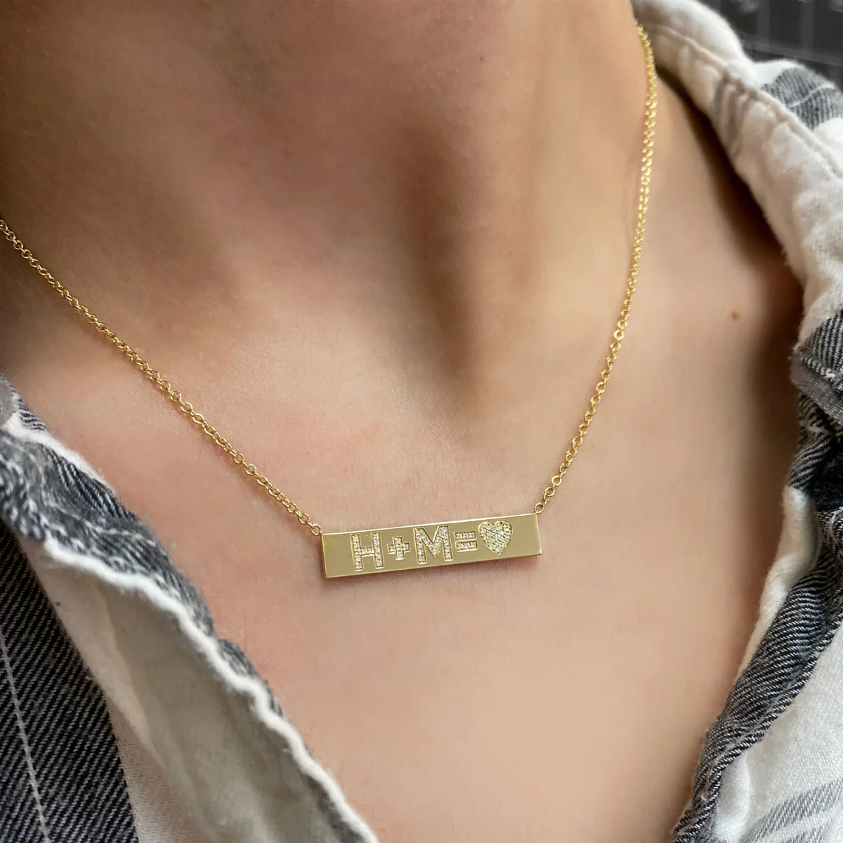 Custom Diamond Bar Necklace - Image 6