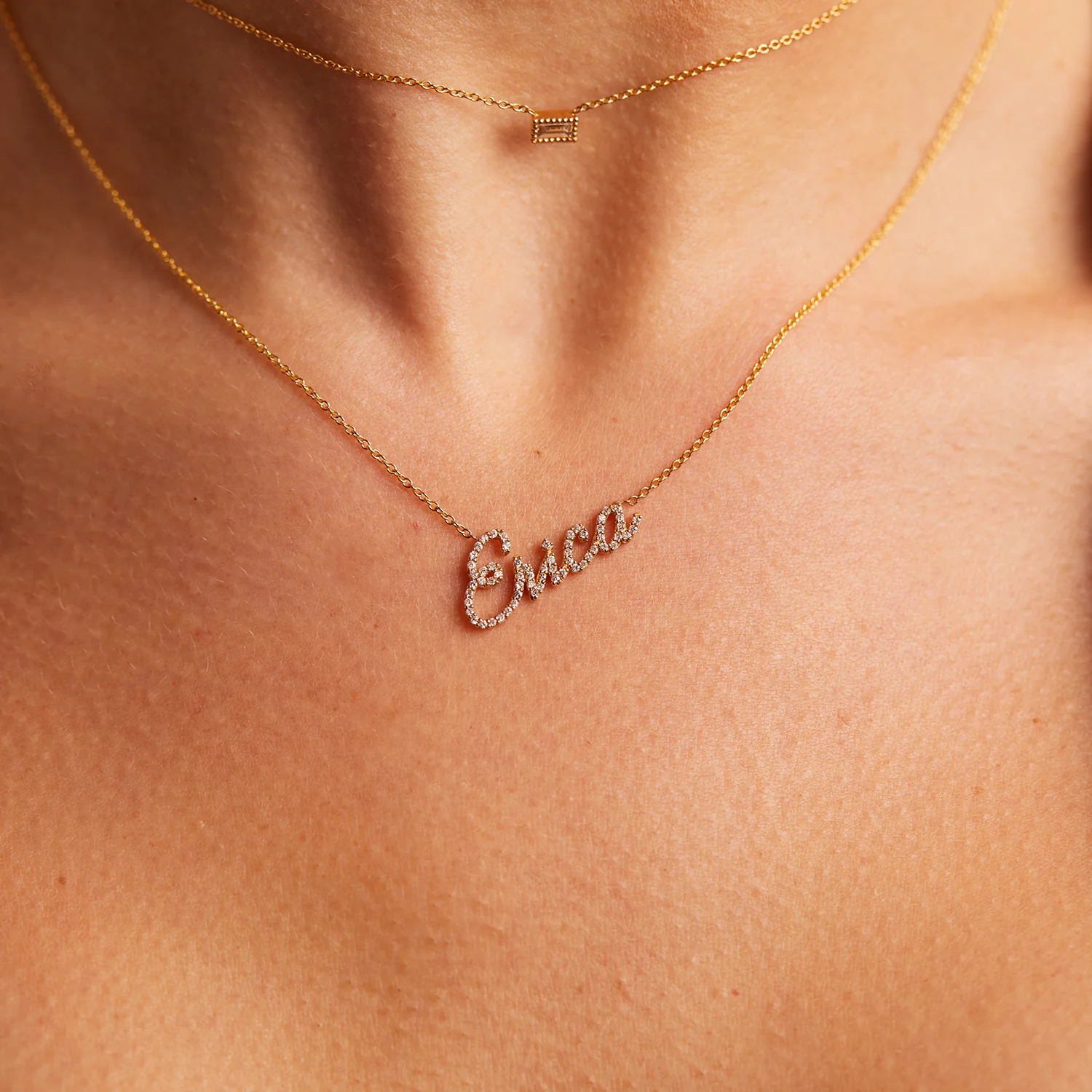 Diamond Custom Script Name Necklace - Image 10