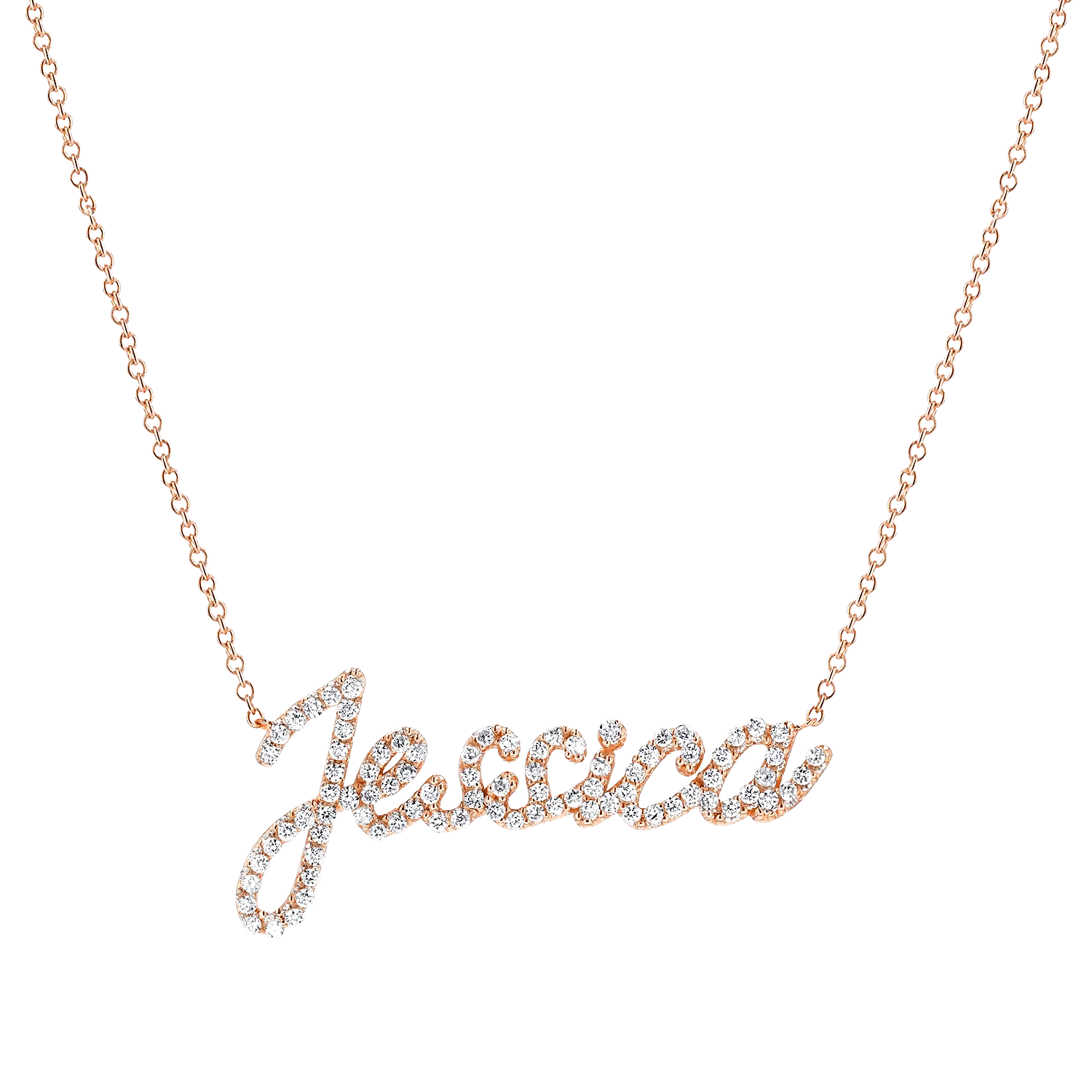 Diamond Custom Script Name Necklace - Image 3