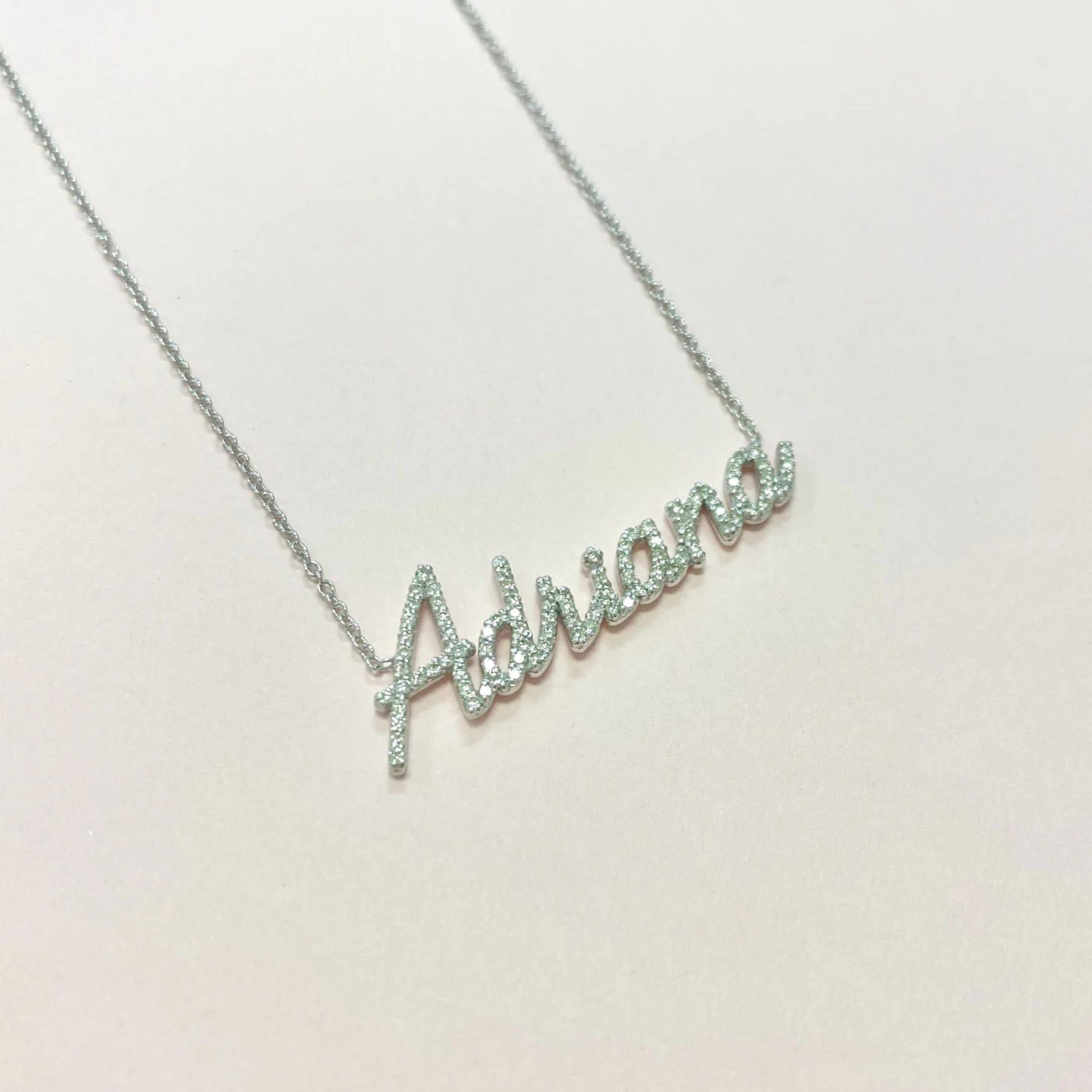 Diamond Custom Script Name Necklace - Image 4