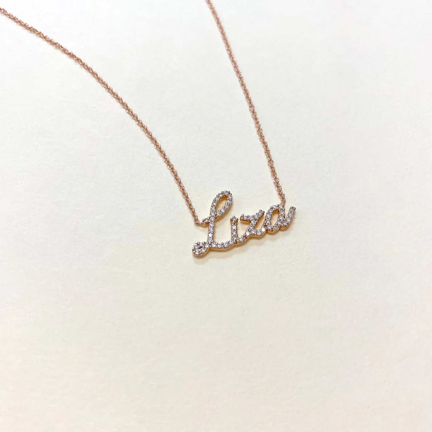Diamond Custom Script Name Necklace - Image 5