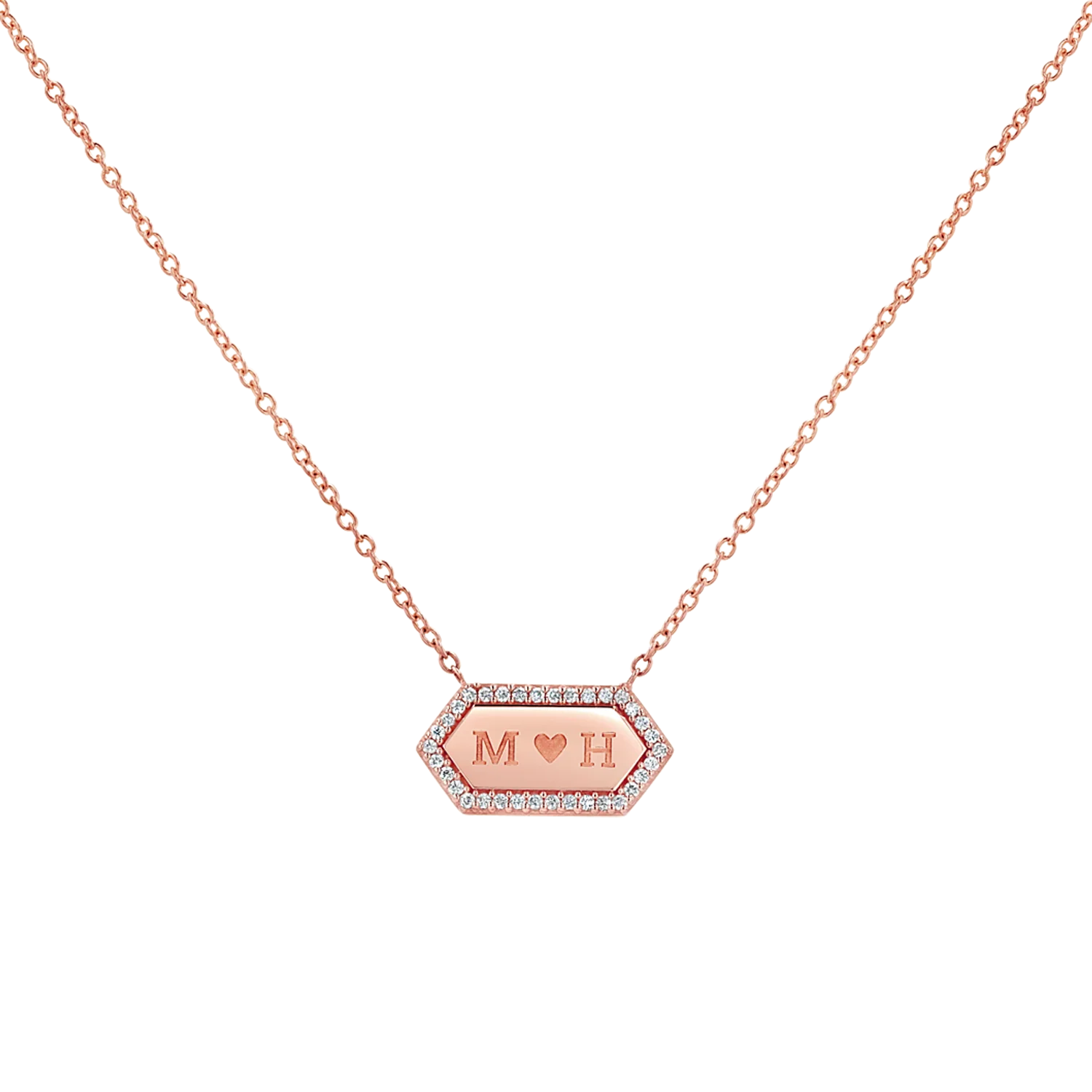 Diamond Hex Engravable Tag Necklace - Image 3
