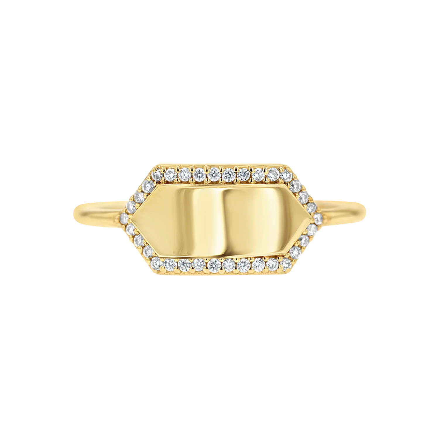 Diamond Hex Engravable Tag Ring - Image 4