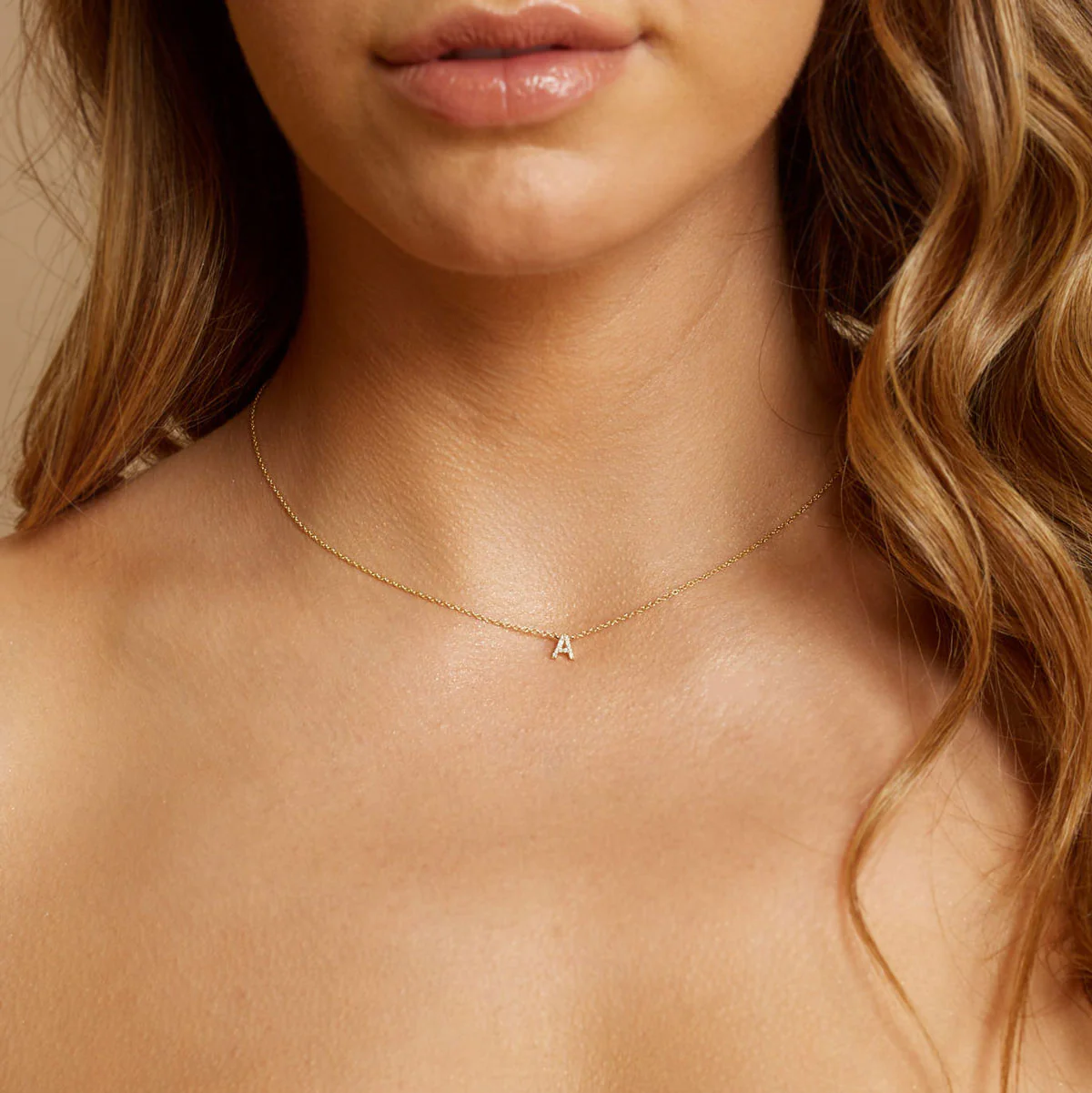 Diamond Pave Letter Necklace - Image 5