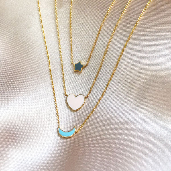 Enamel Moon Necklace - Image 4