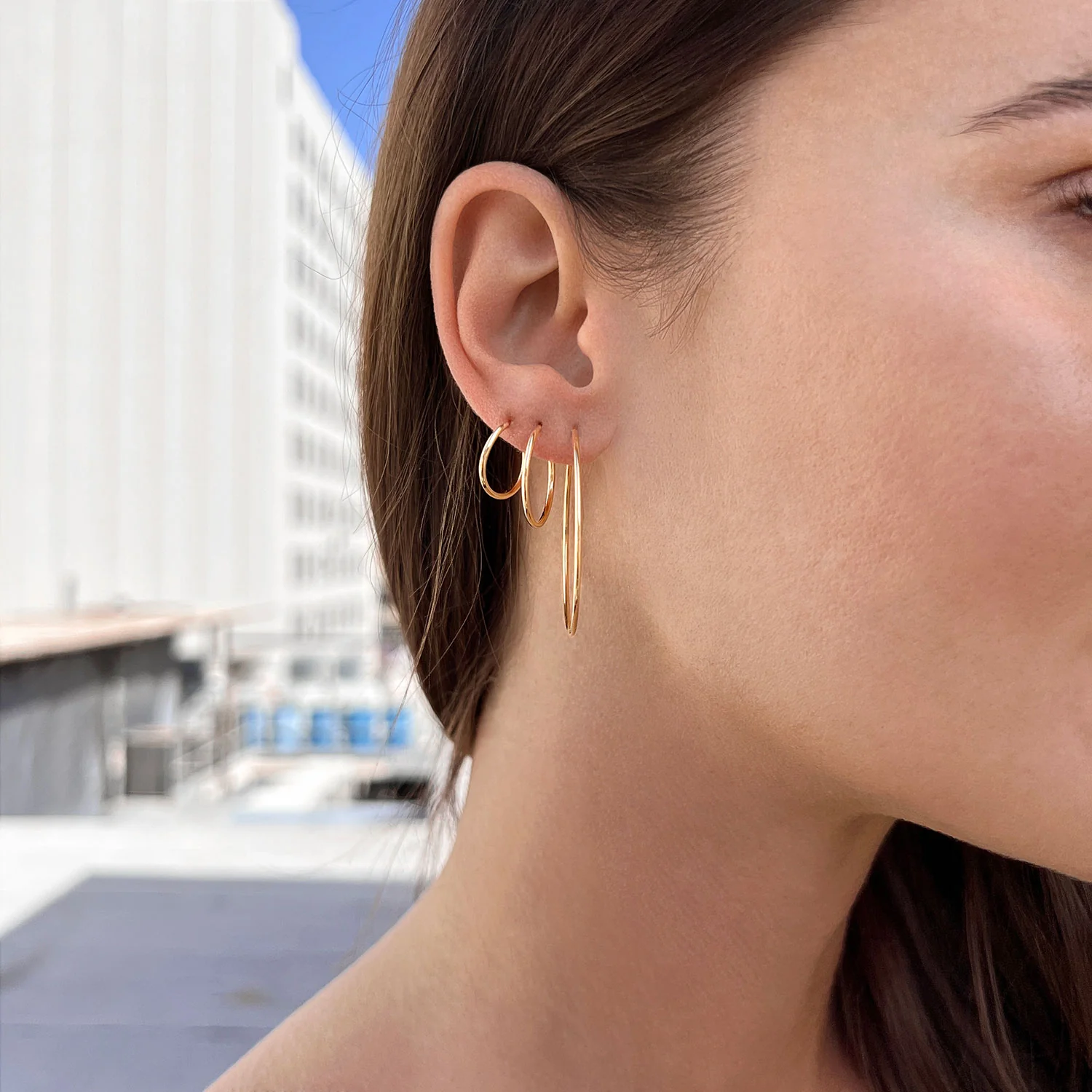 Endless Gold Hoop Earrings - Image 17