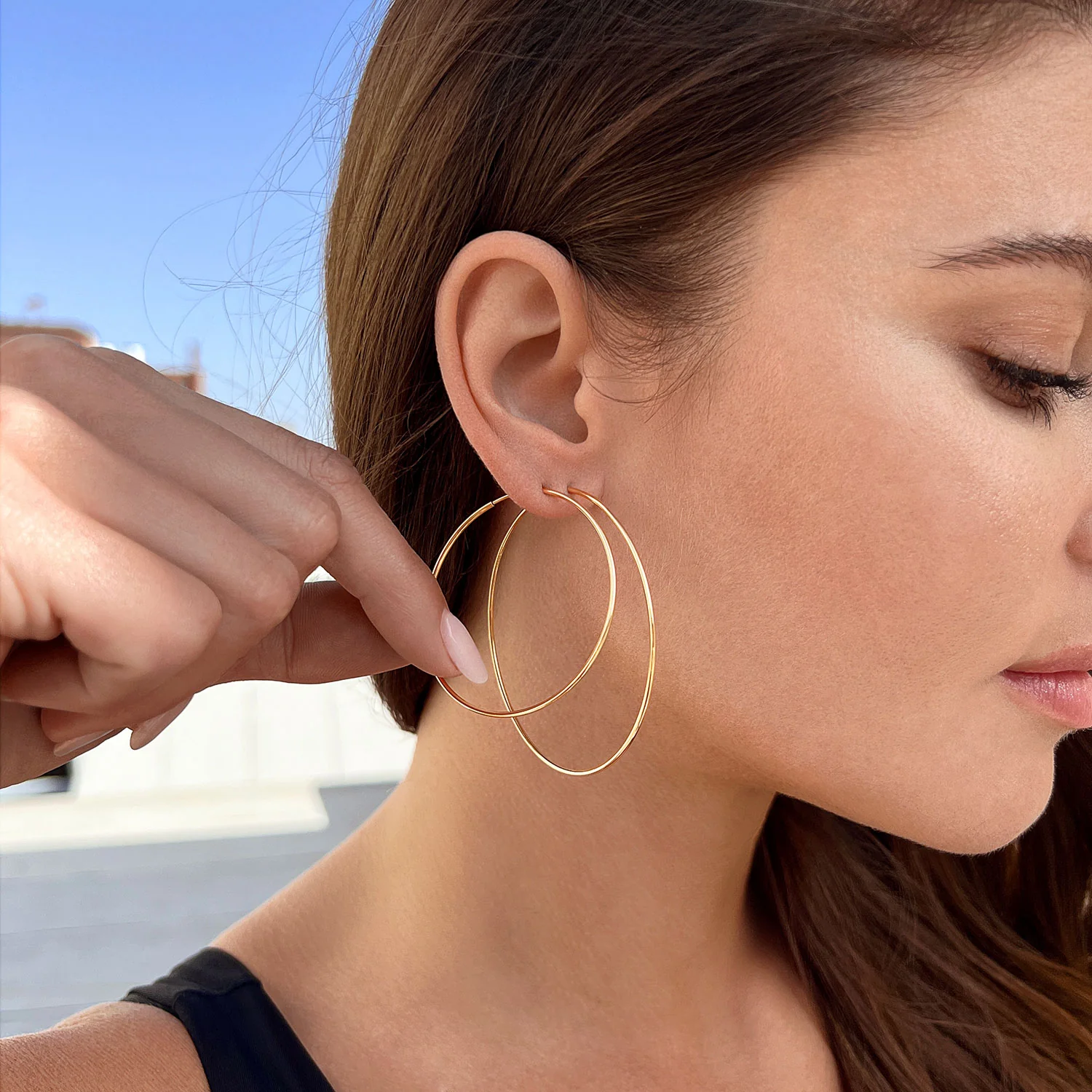 Endless Gold Hoop Earrings - Image 18