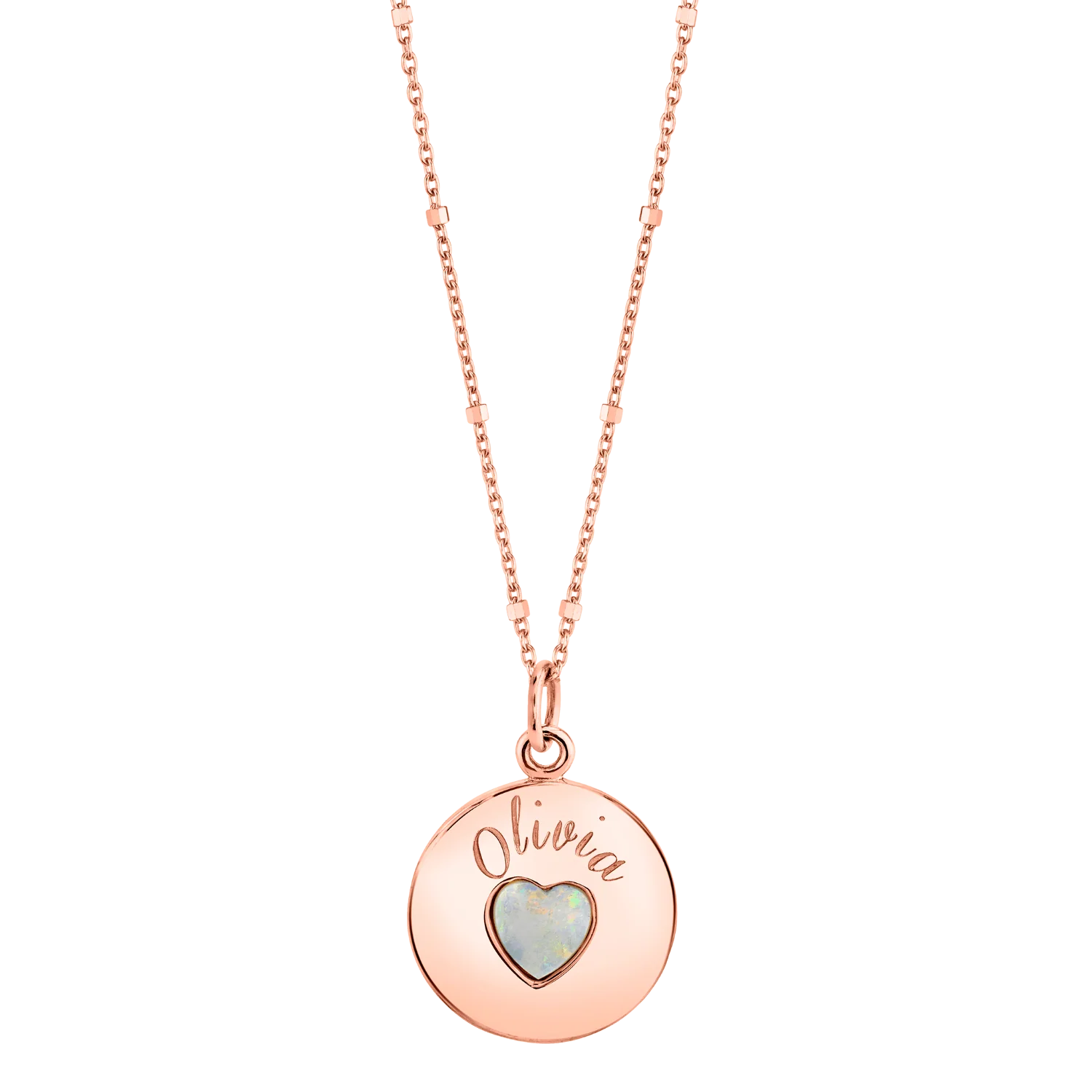 Grand Opal Heart Name Medallion - Image 3