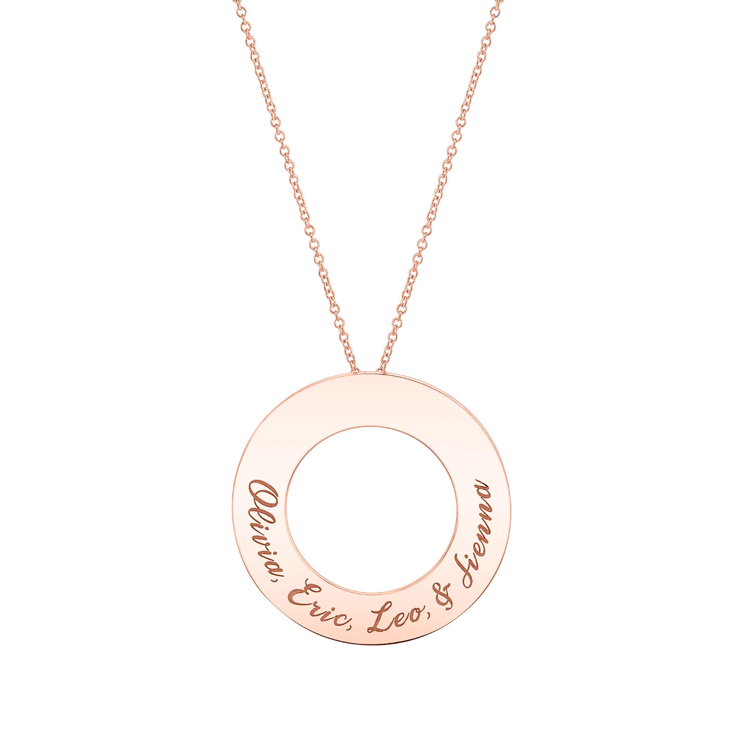 Engraved Circle Disc Necklace - Image 3